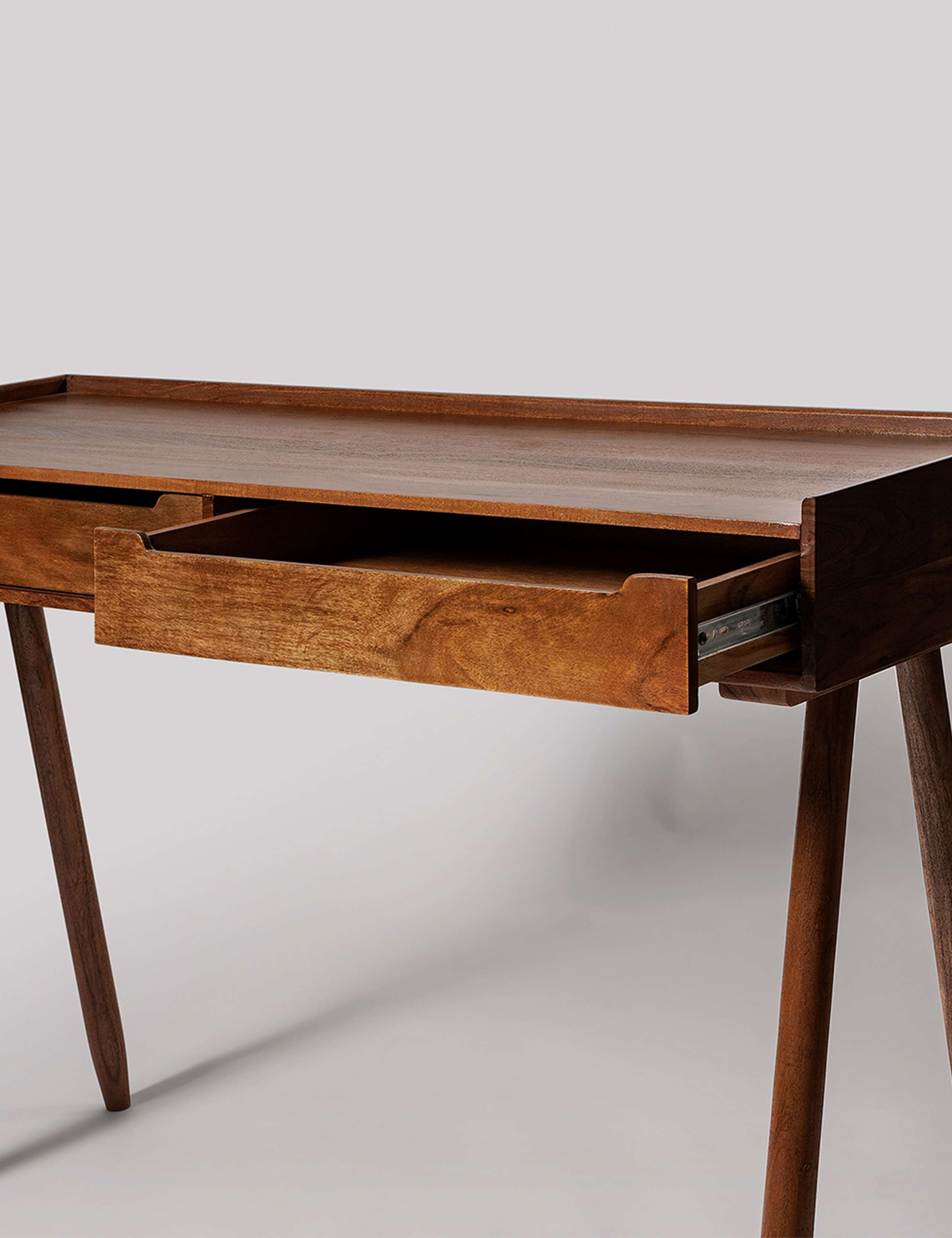 Southwark Acacia Wood Wide 2 Drawer Desk 3 of 6