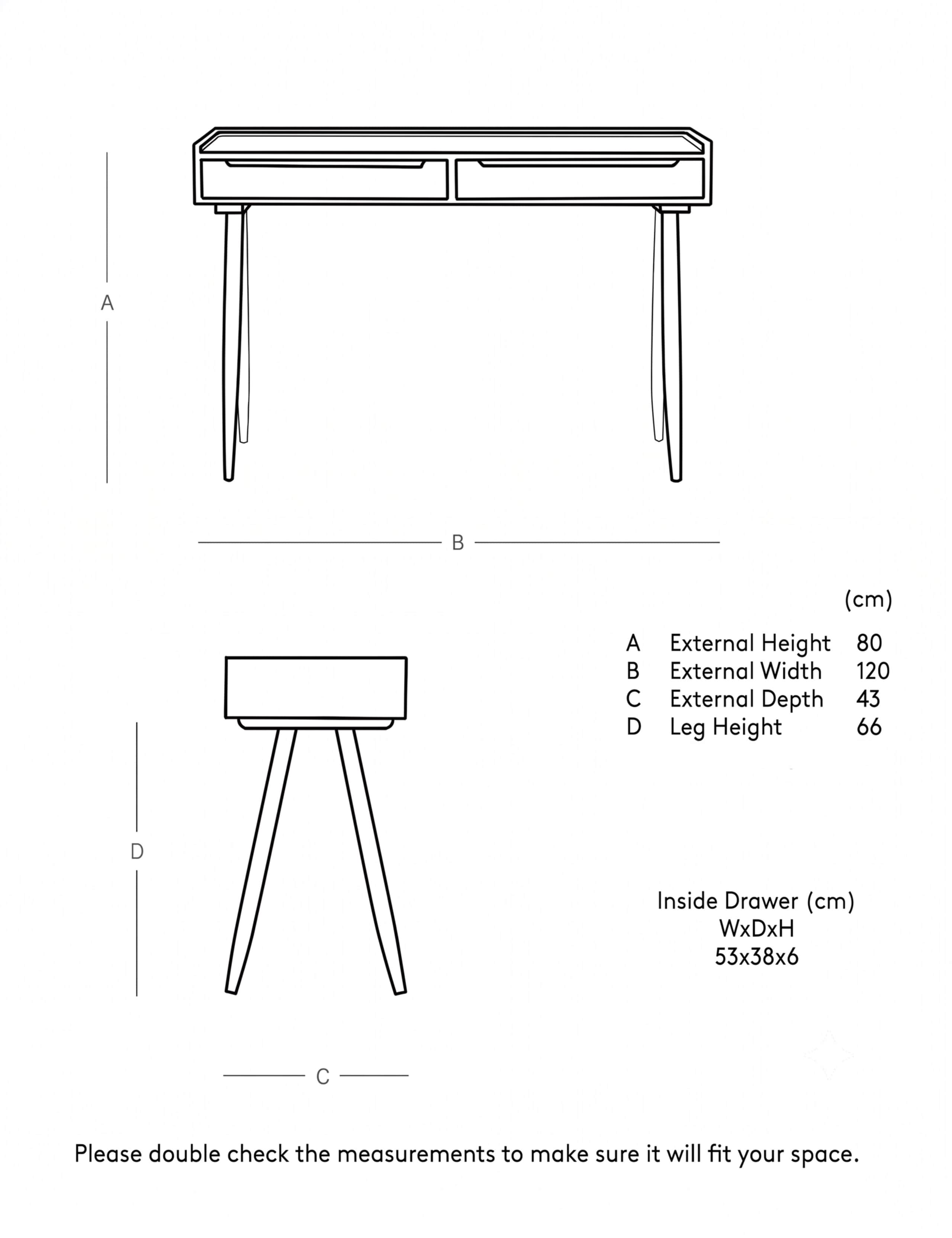 Southwark Acacia Wood Wide 2 Drawer Desk 6 of 6