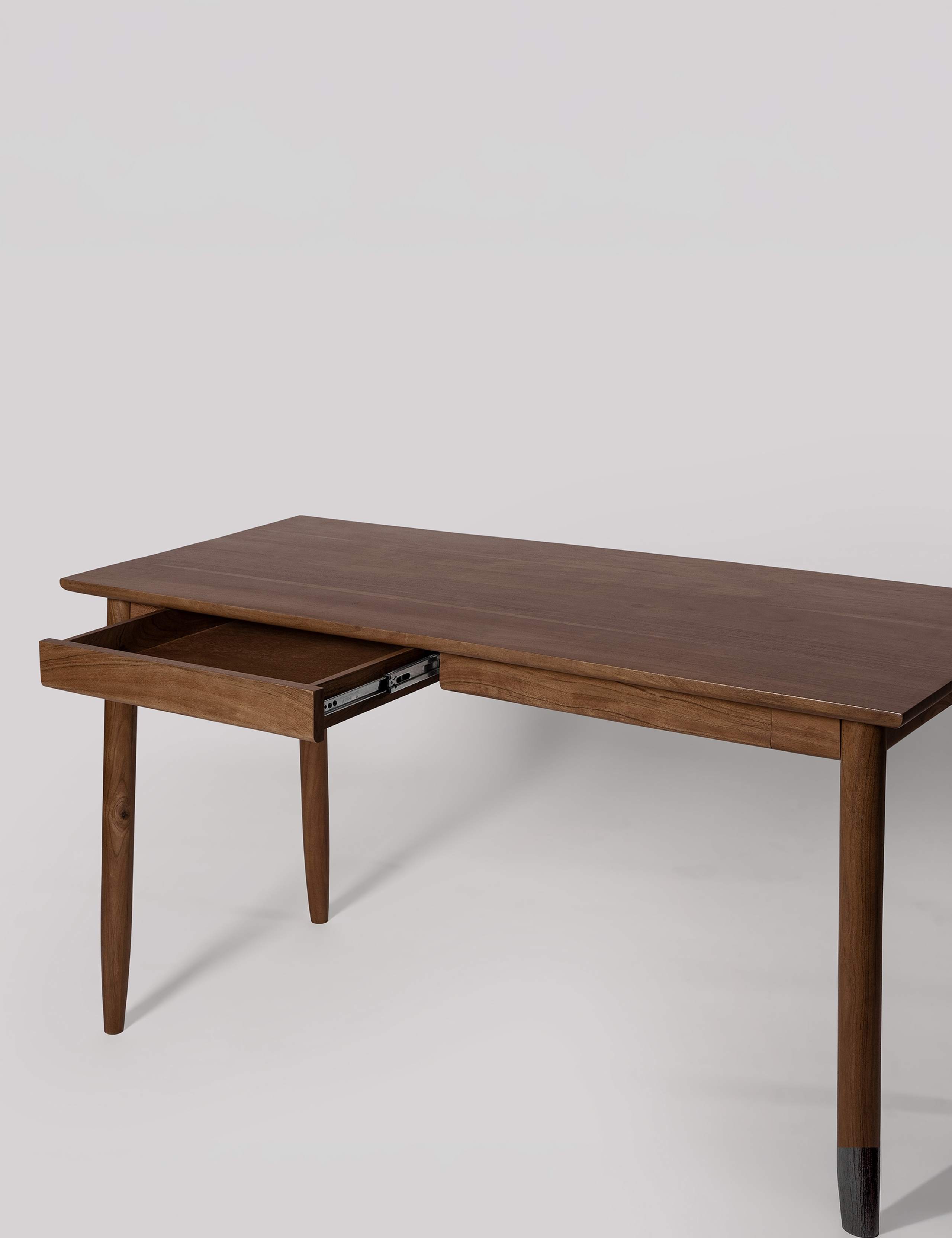Maltby Acacia Wood 2 Drawer Desk 3 of 5