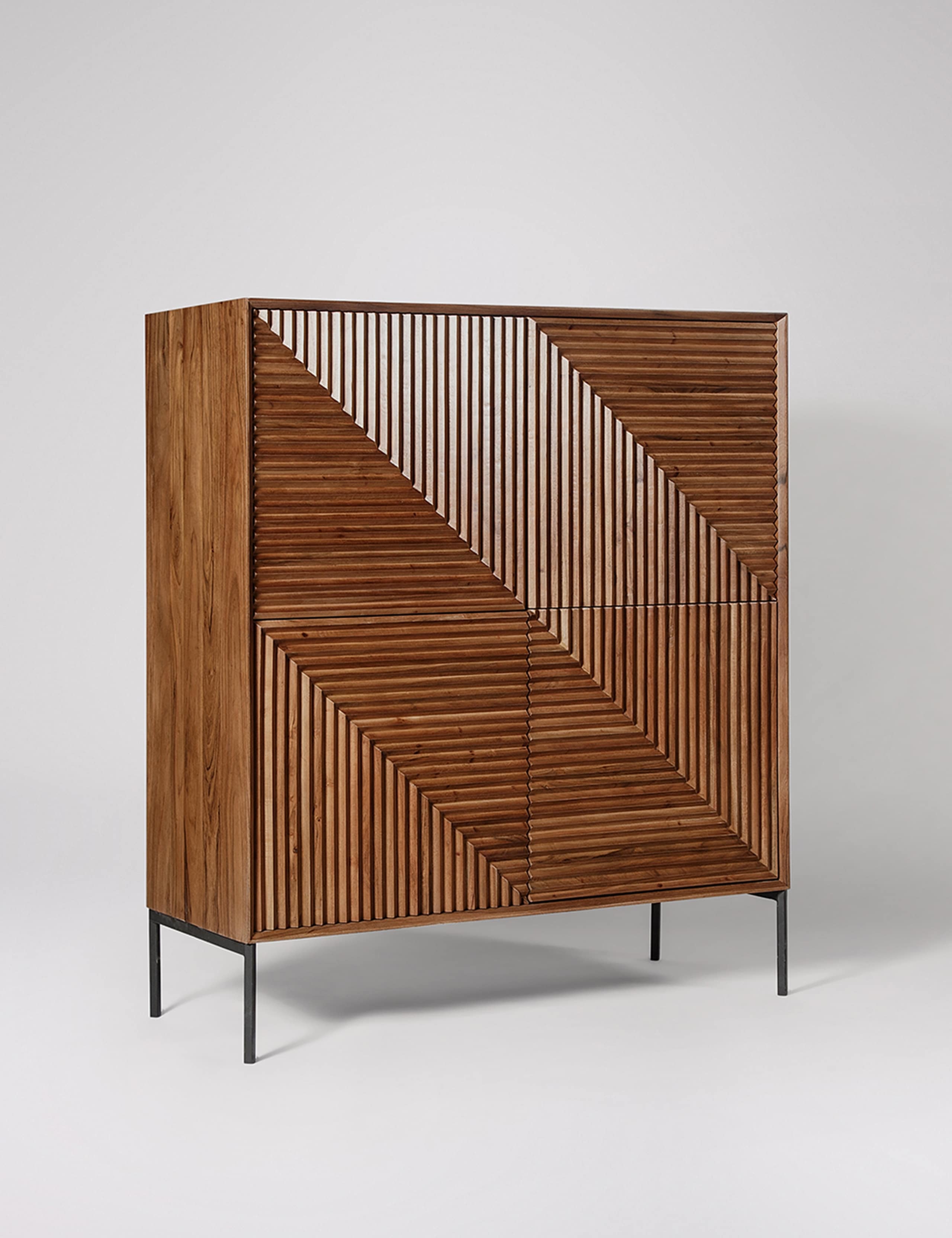 Seville Acacia Wood 4 Door Cabinet 2 of 6