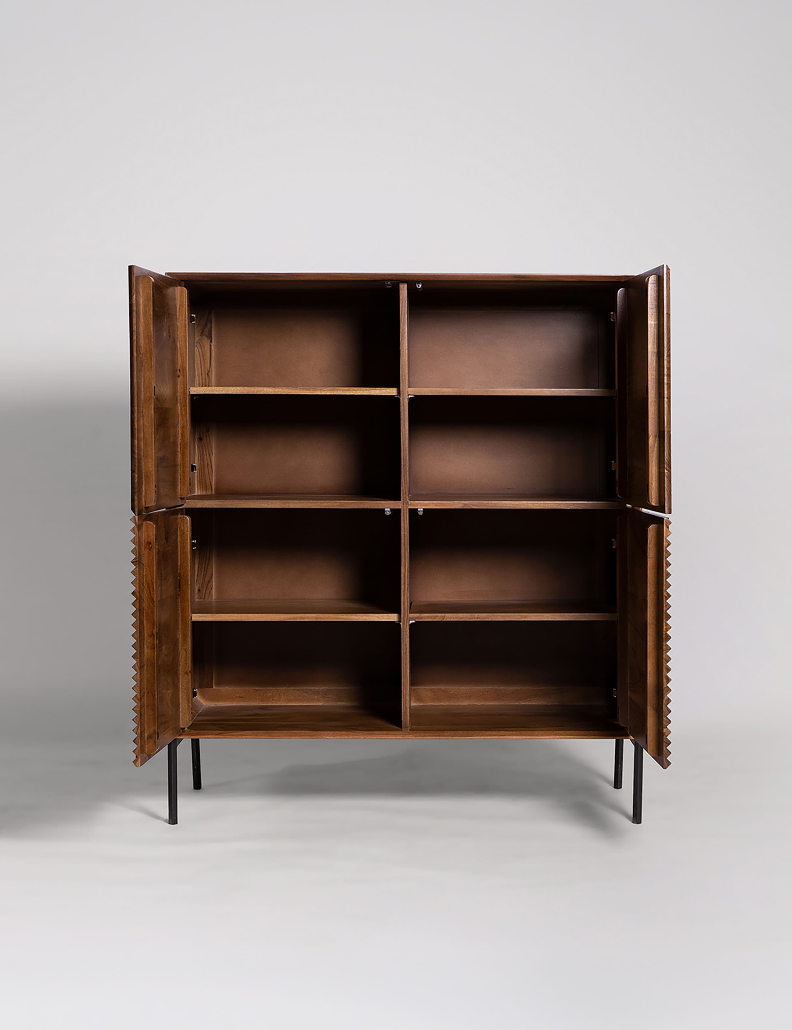 Seville Acacia Wood 4 Door Cabinet 3 of 6