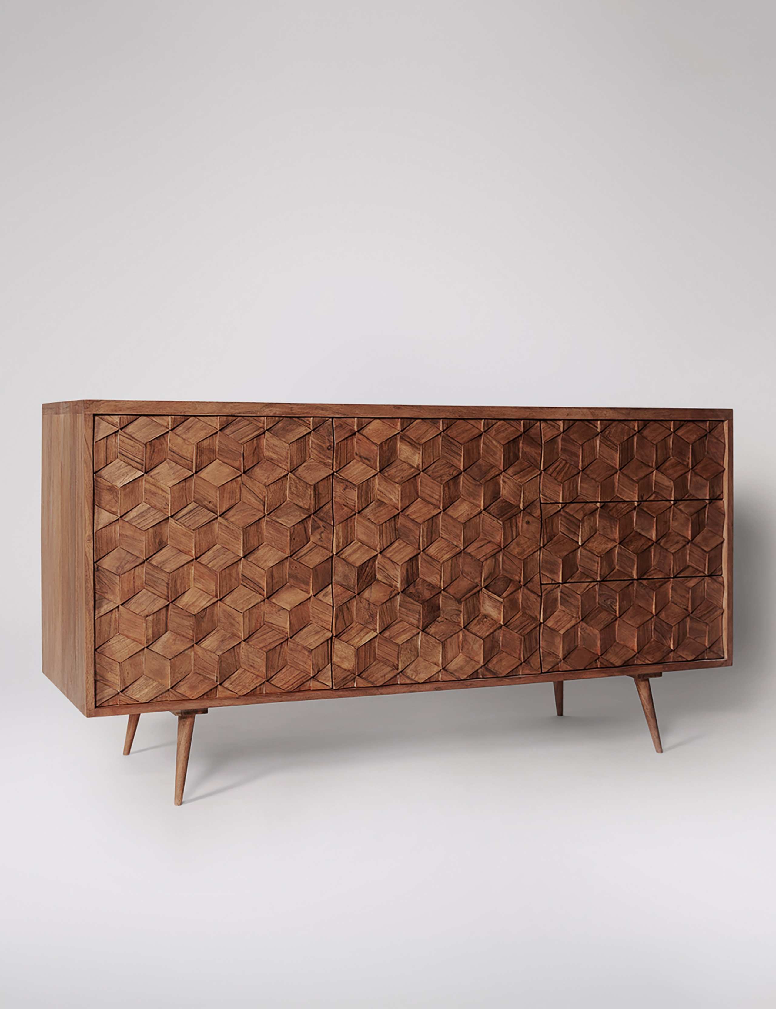 Terning Acacia Wood 3 Drawer Sideboard 2 of 5