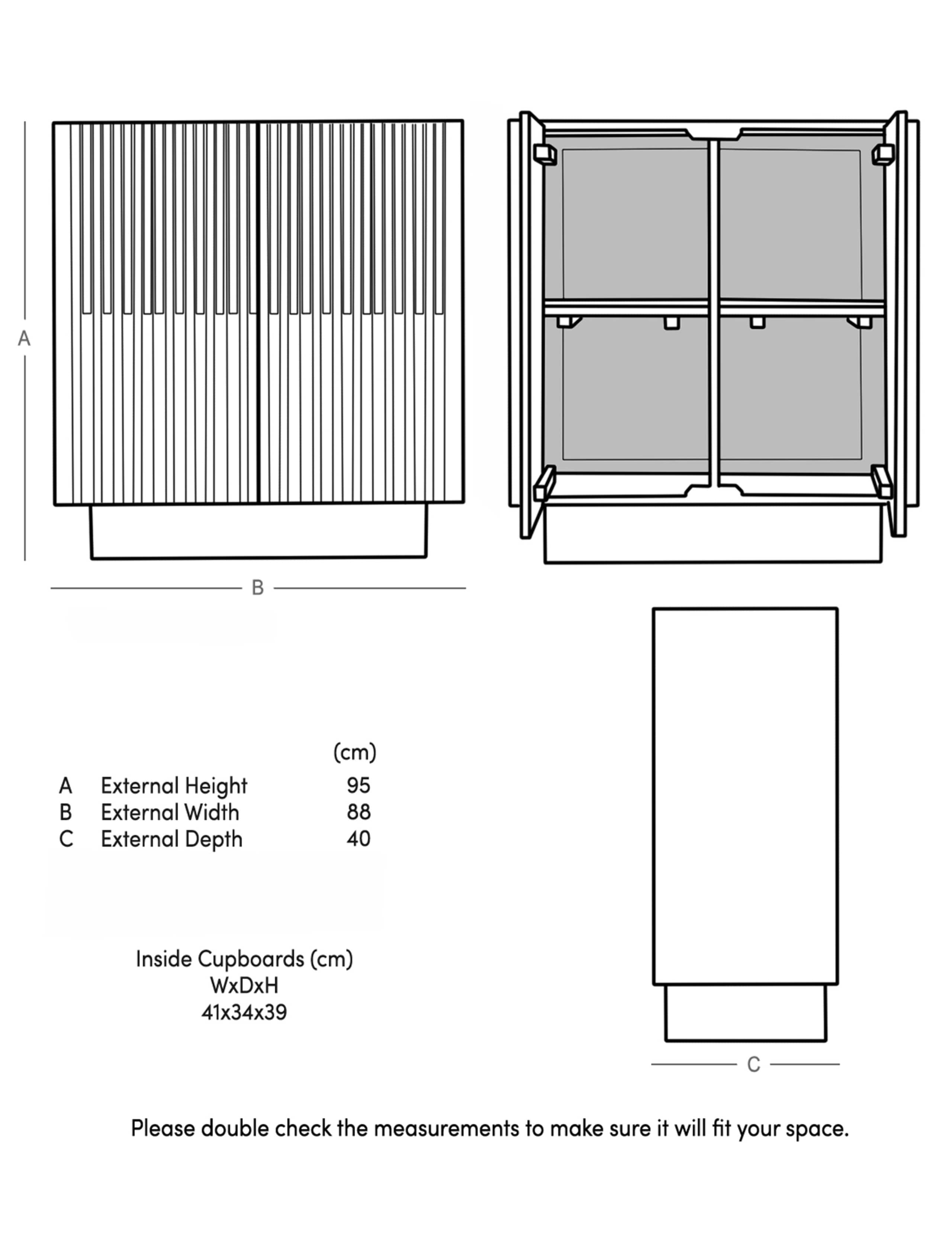 Hampstead Acacia Wood 2 Door Cabinet 7 of 7