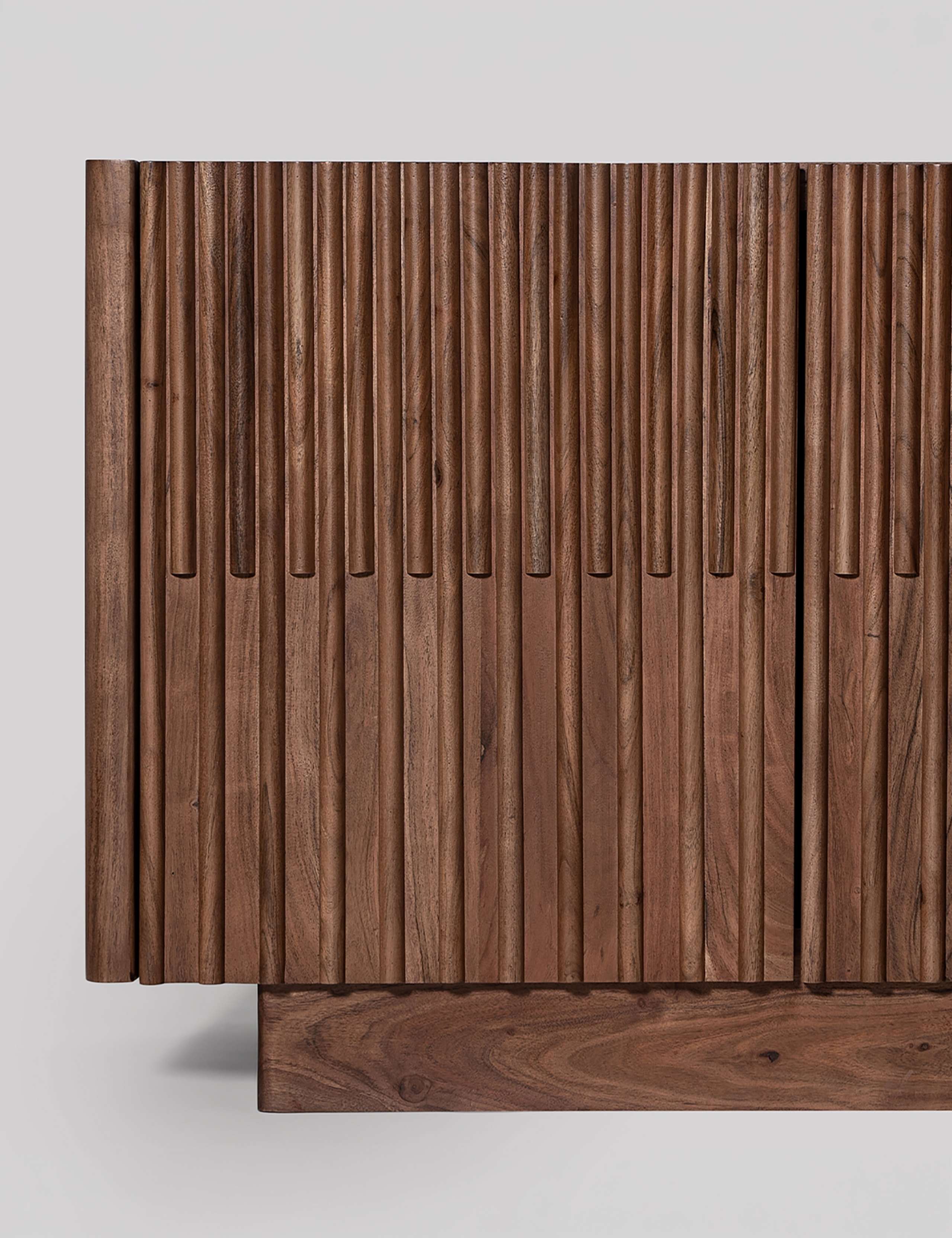 Hampstead Acacia Wood 3 Door Sideboard 4 of 6