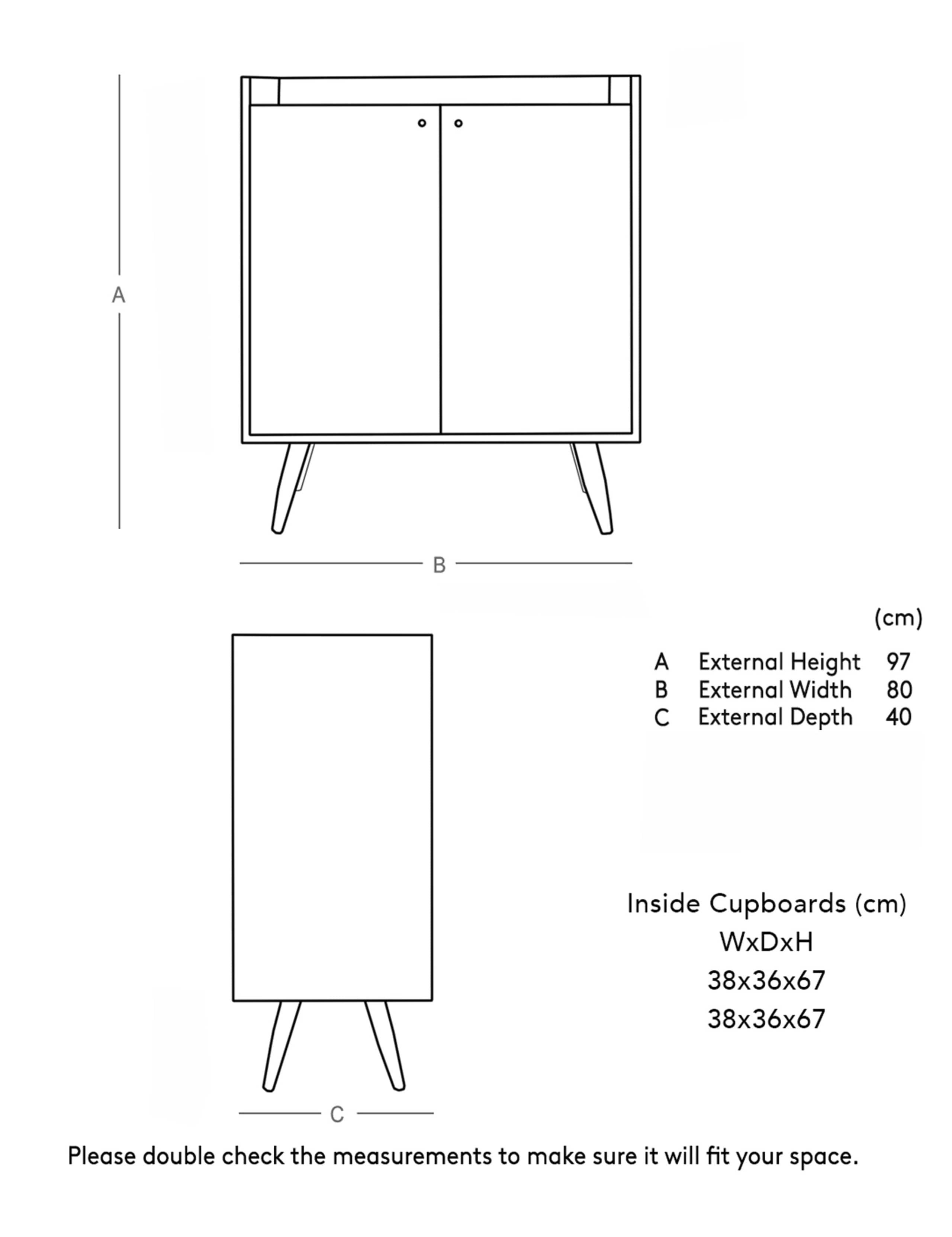Fresco Mango Wood 2 Door Cabinet 5 of 5
