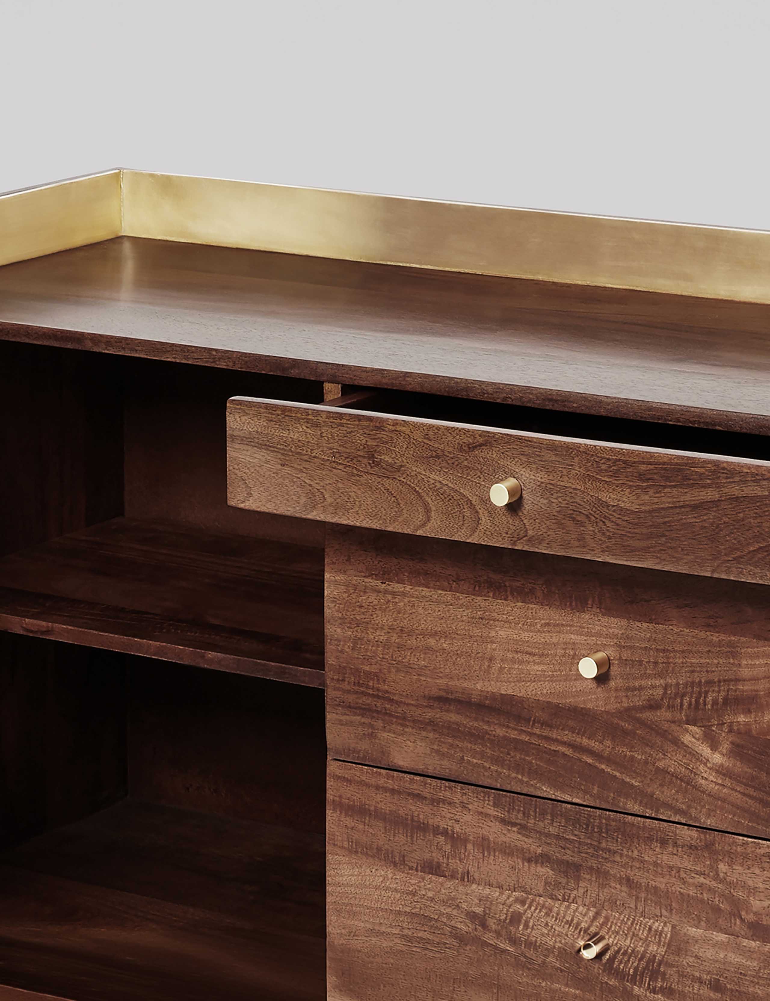 Fresco Mango Wood 3 Drawer Sideboard 4 of 6