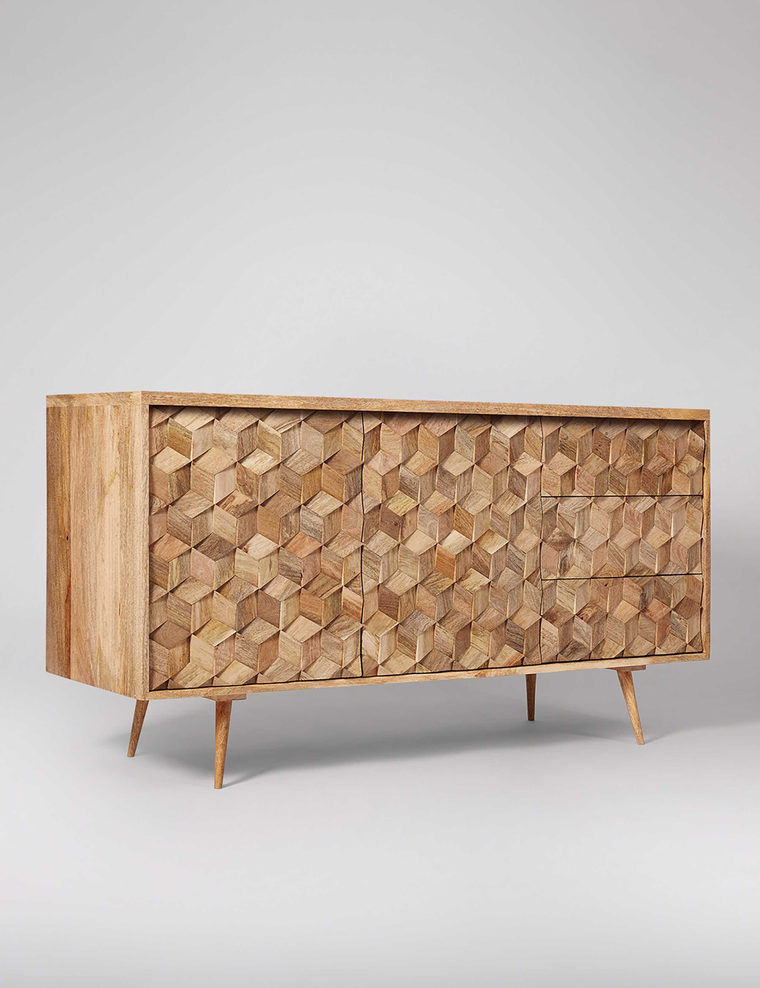 Terning Mango Wood 3 Drawer Sideboard 2 of 6