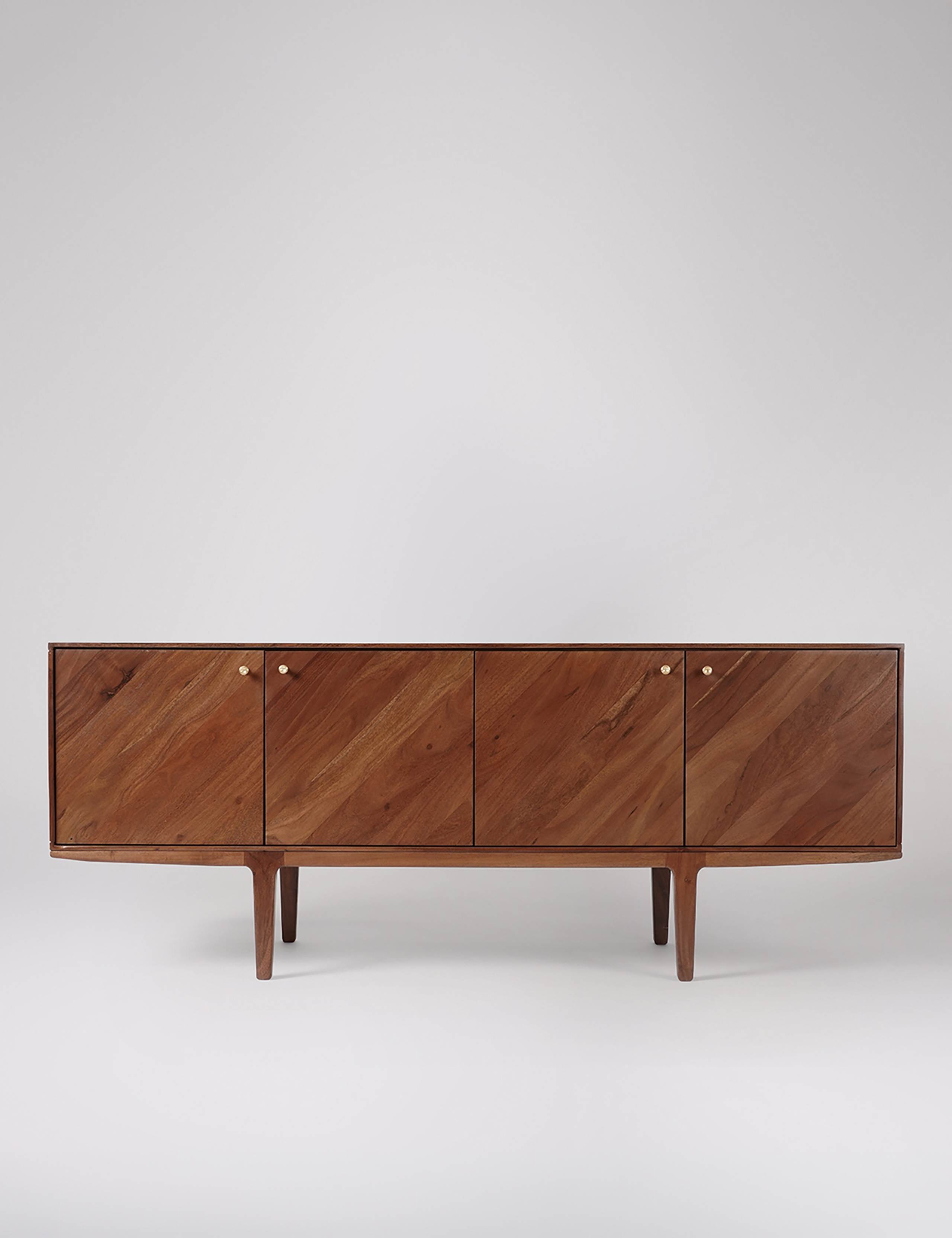 Noah Acacia Wood 4 Door Sideboard 1 of 6