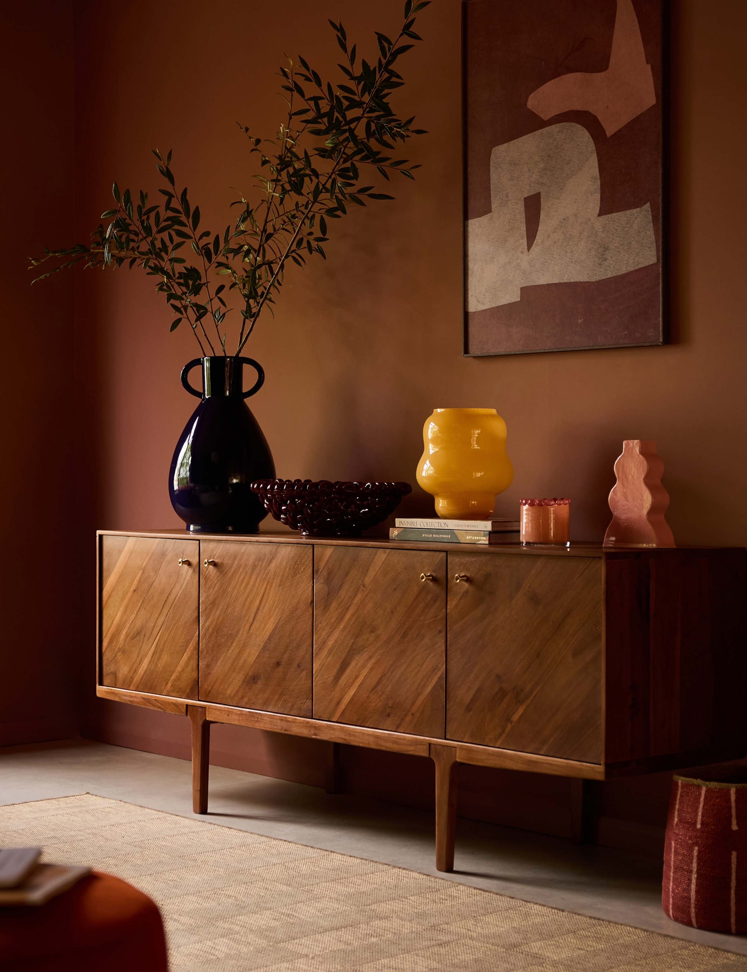 Noah Acacia Wood 4 Door Sideboard 5 of 6