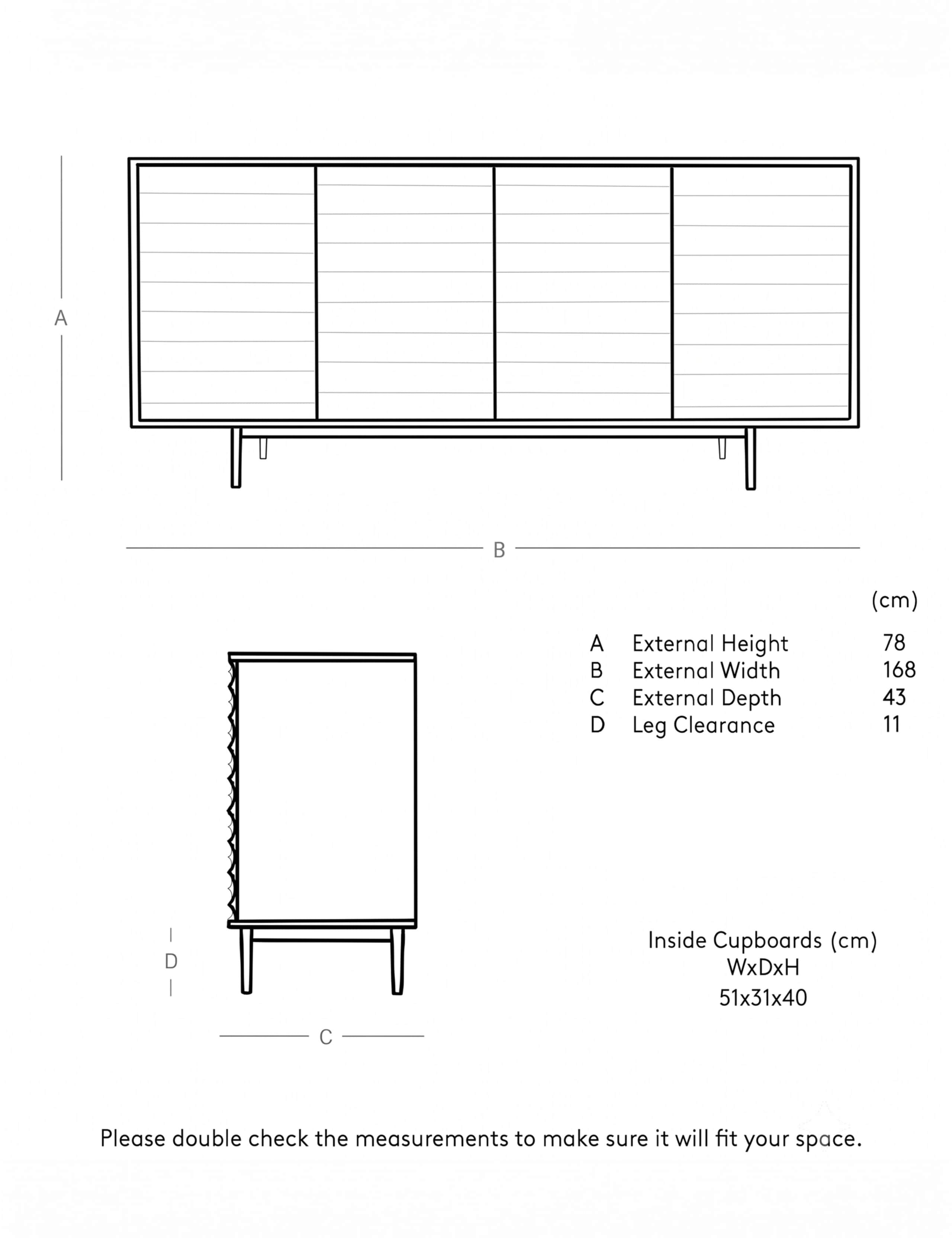 Katana Mango Wood 3 Door Sideboard 6 of 6