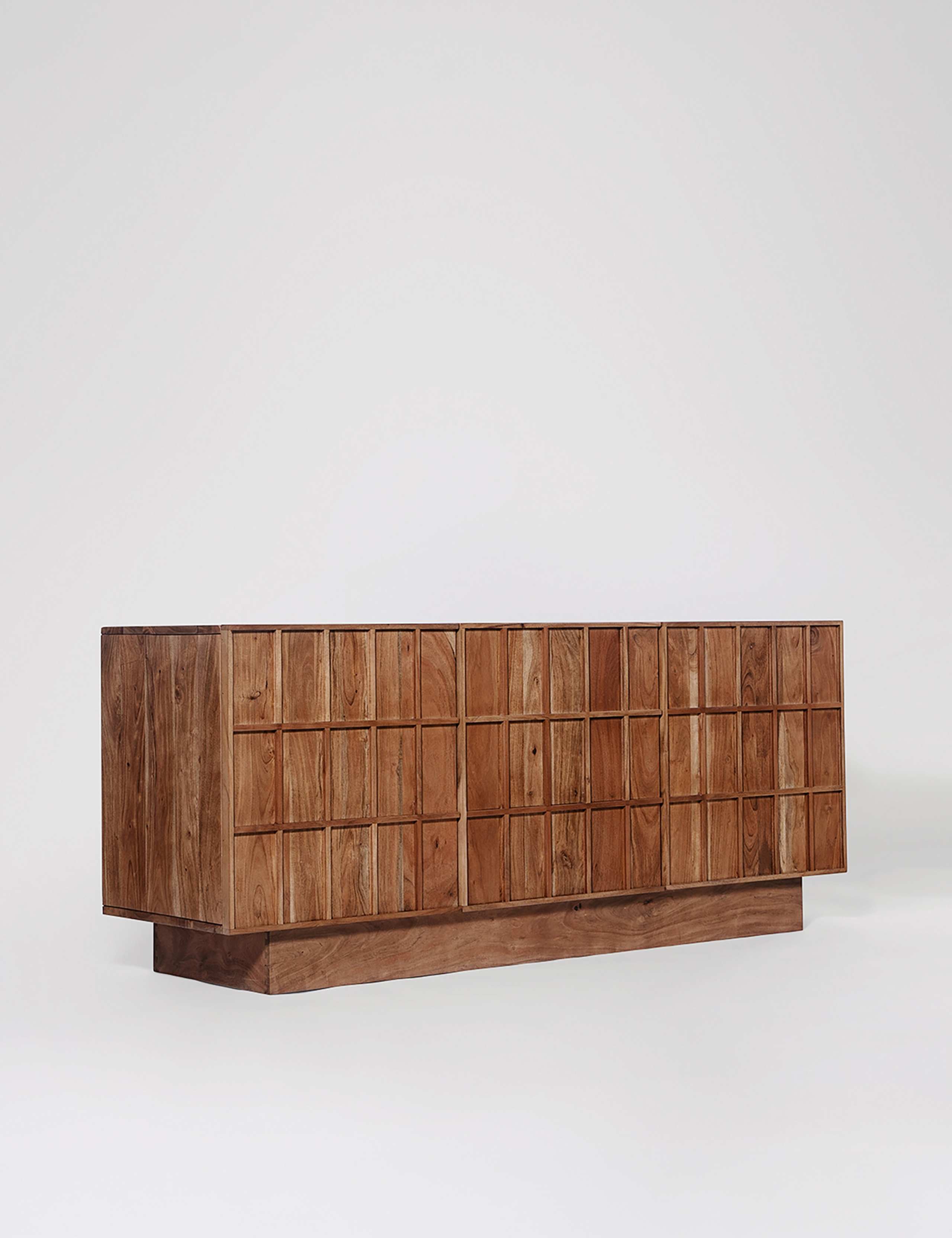 Sandon Acacia Wood 3 Door Sideboard 2 of 6