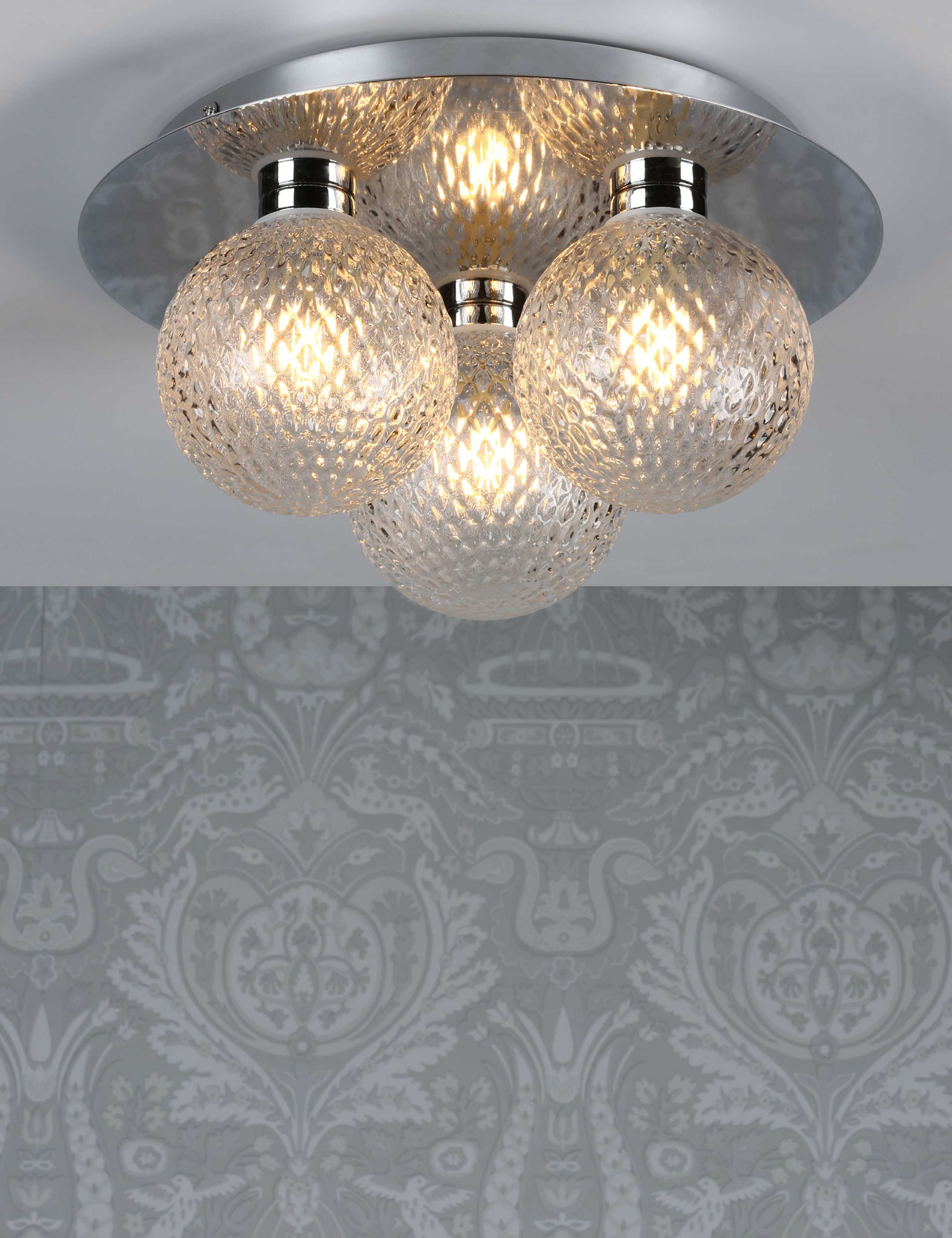 Prague Faceted Glass Flush Ceiling Light 3 of 4