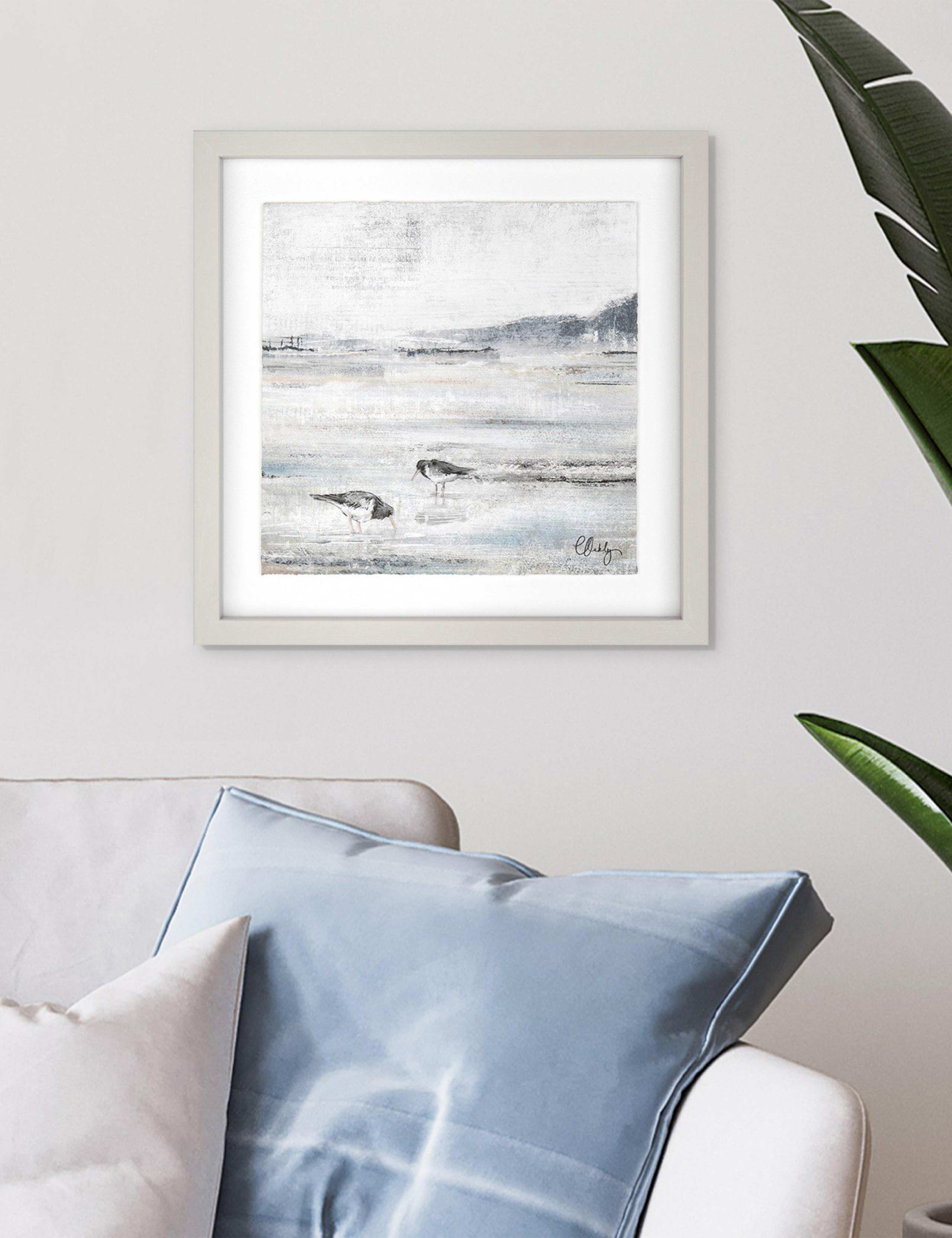 Oyster Catchers Square Framed Art 1 of 1