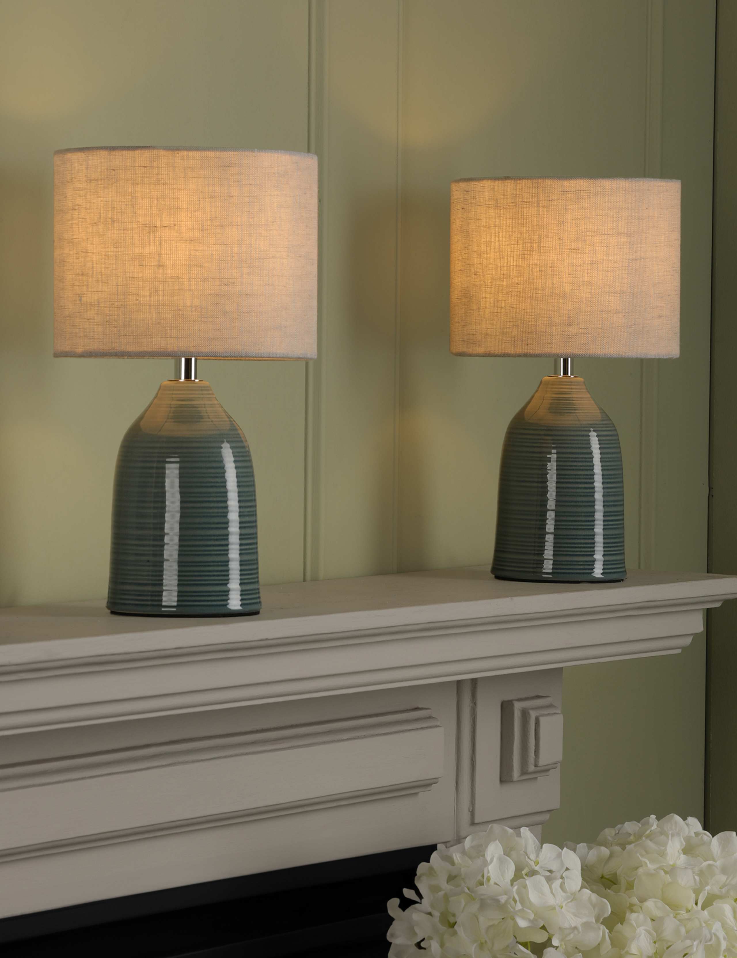 Set of 2 Penny Ceramic Table Lamps 2 of 4