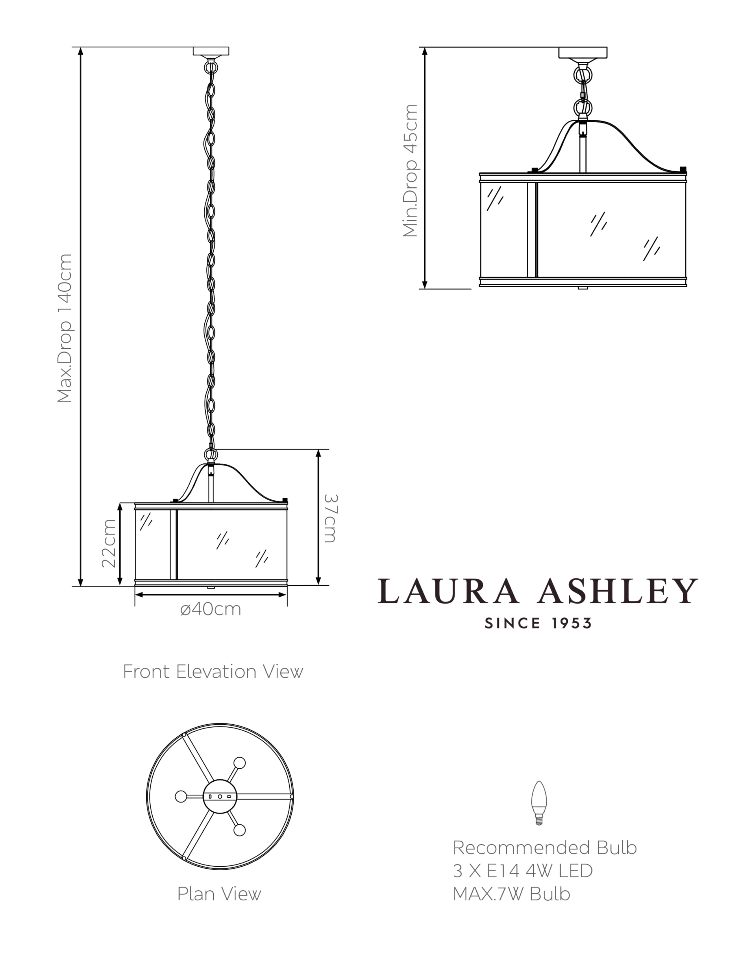 Harrington 3 Light Pendant 5 of 5