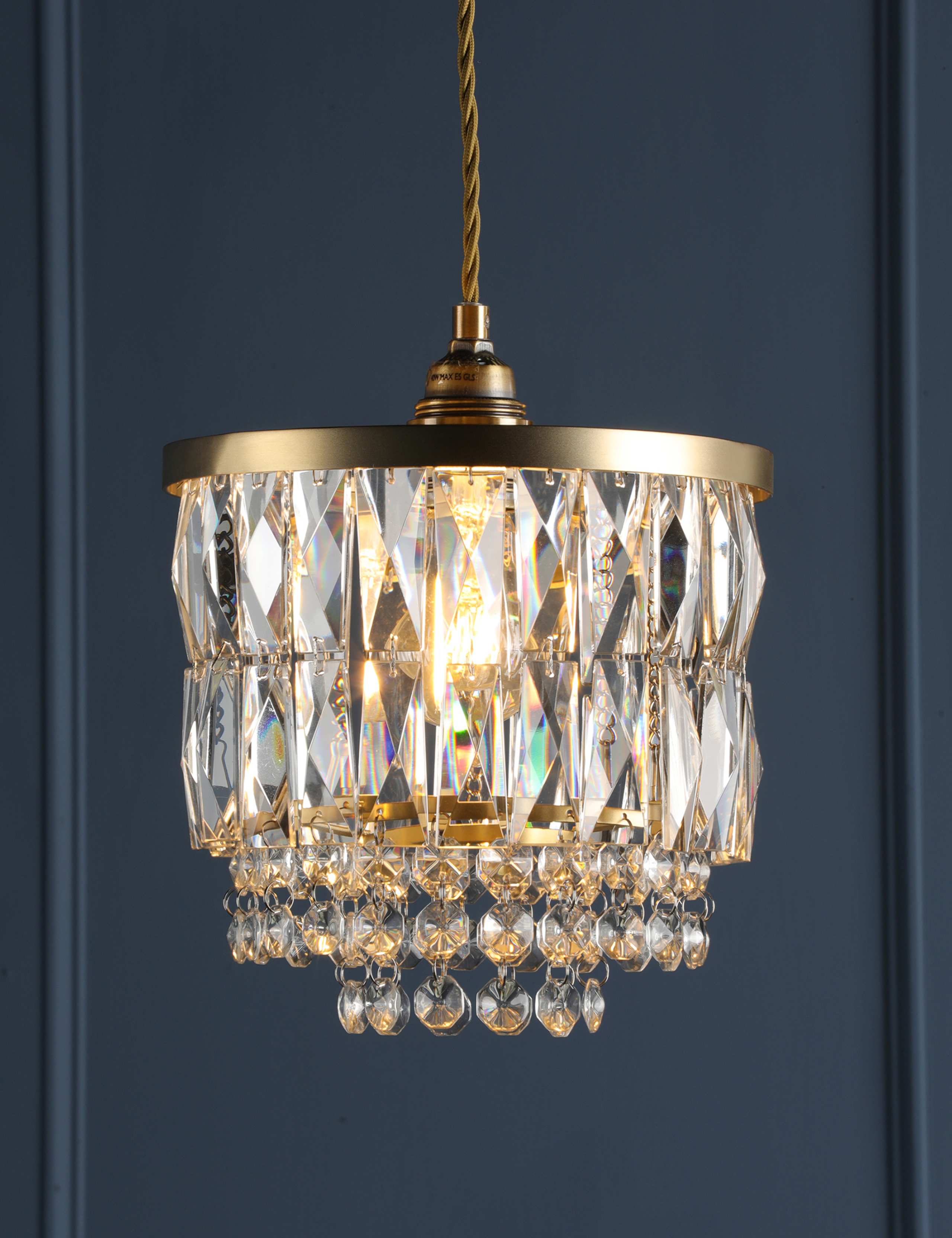 Rhosill Faceted Glass Easy Fit Pendant Light 2 of 6