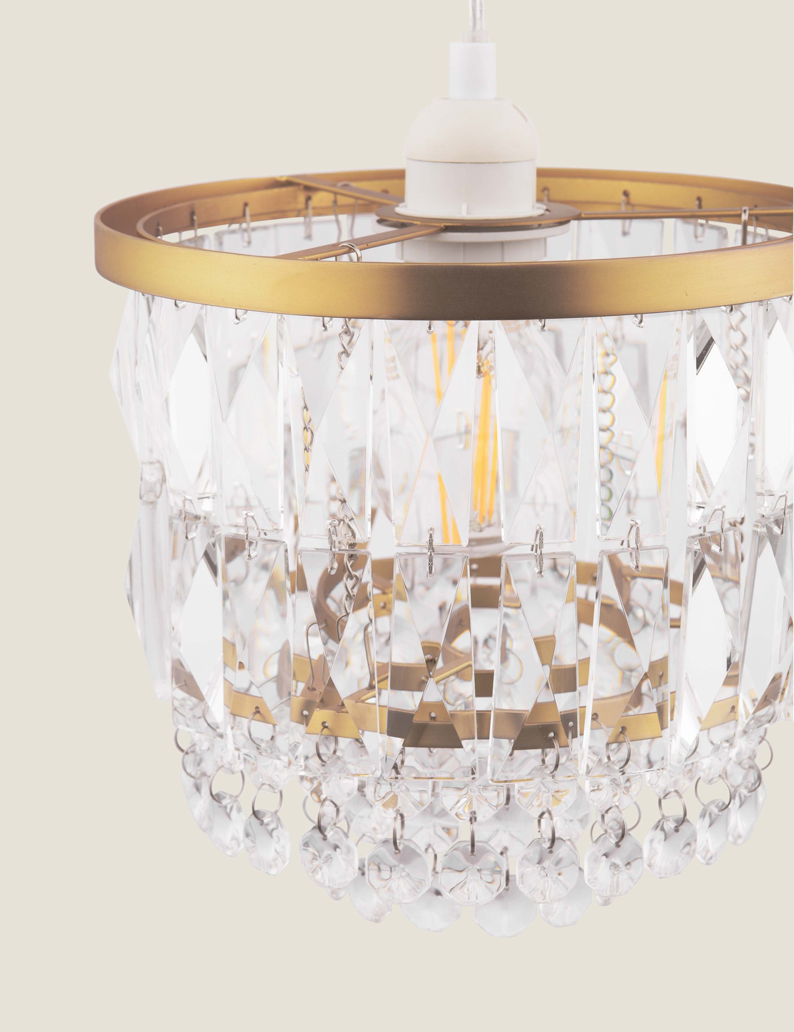 Rhosill Faceted Glass Easy Fit Pendant Light 4 of 6