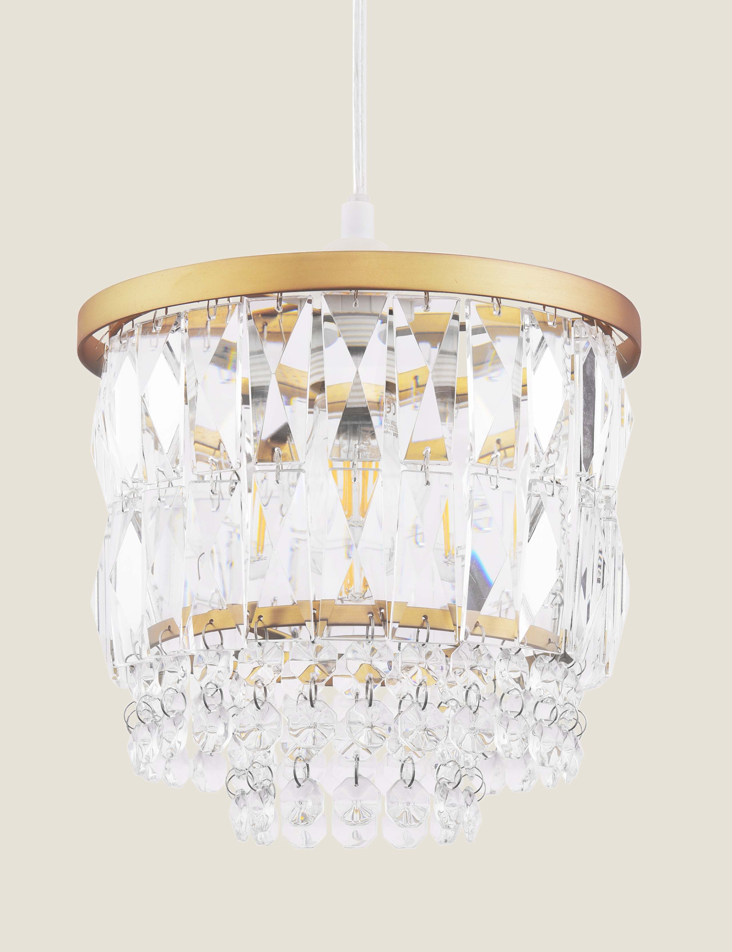 Rhosill Faceted Glass Easy Fit Pendant Light 5 of 6