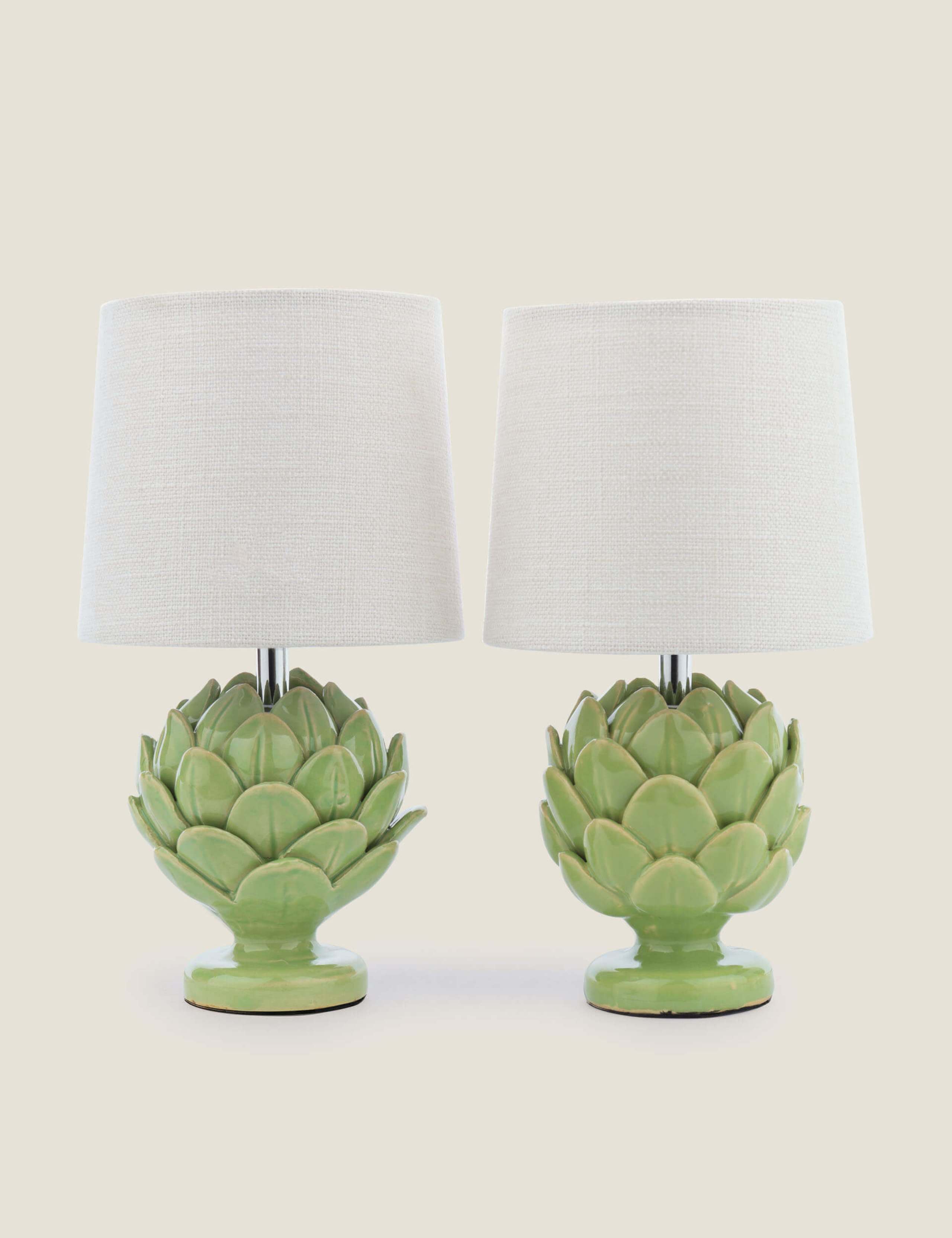 Set of 2 Artichoke Ceramic Table Lamps 5 of 6