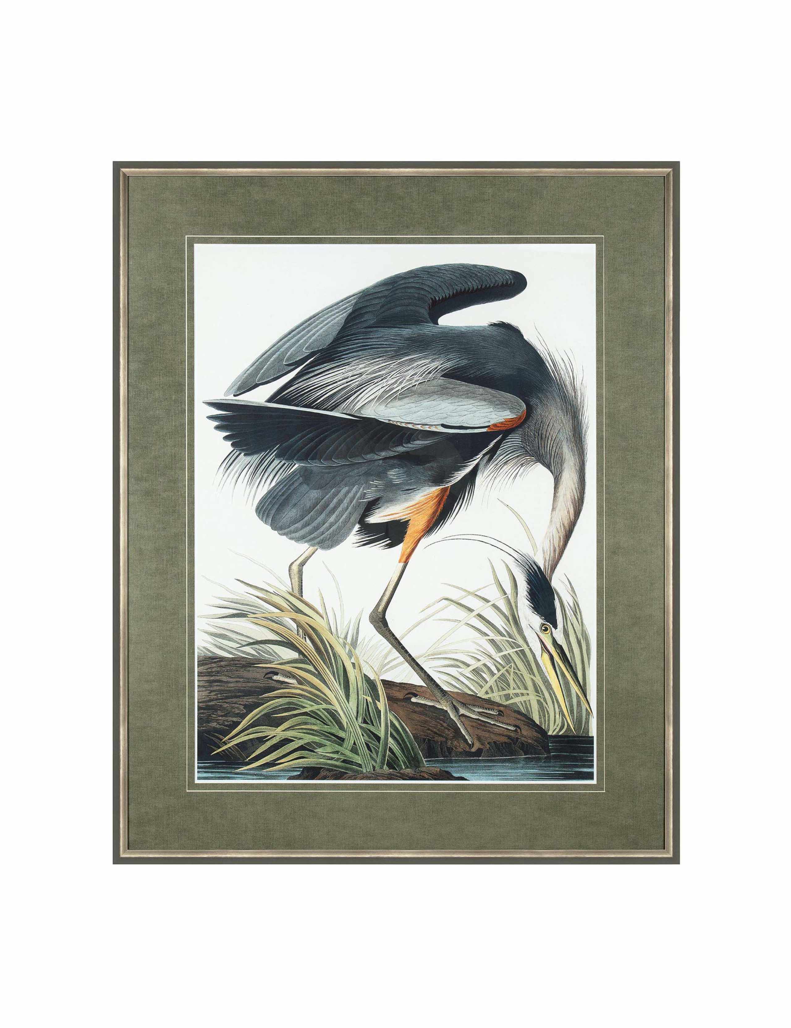 Vintage Blue Heron Framed Art 2 of 2
