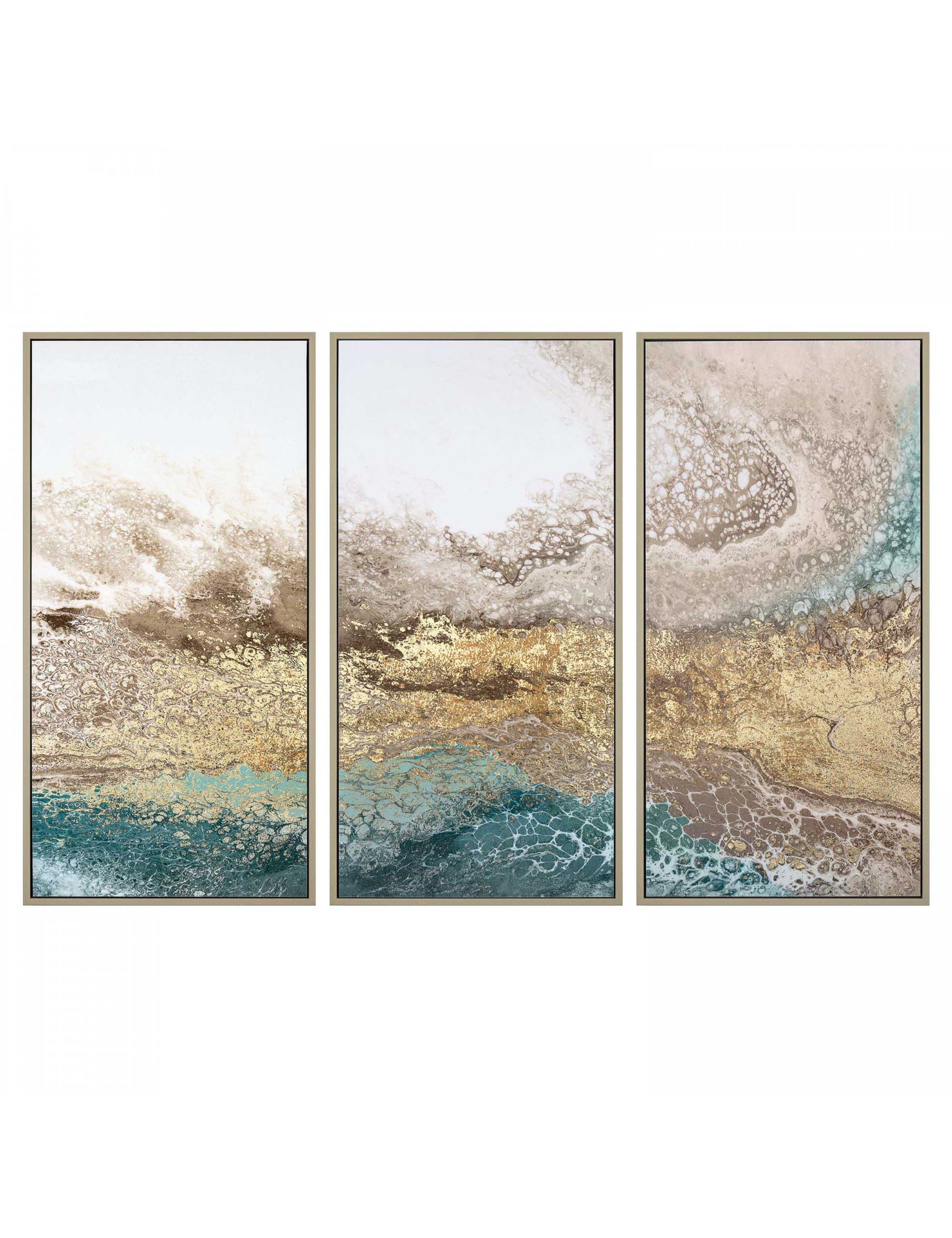 Set of 3 Serene Triptych Abstract Framed Art 2 of 2