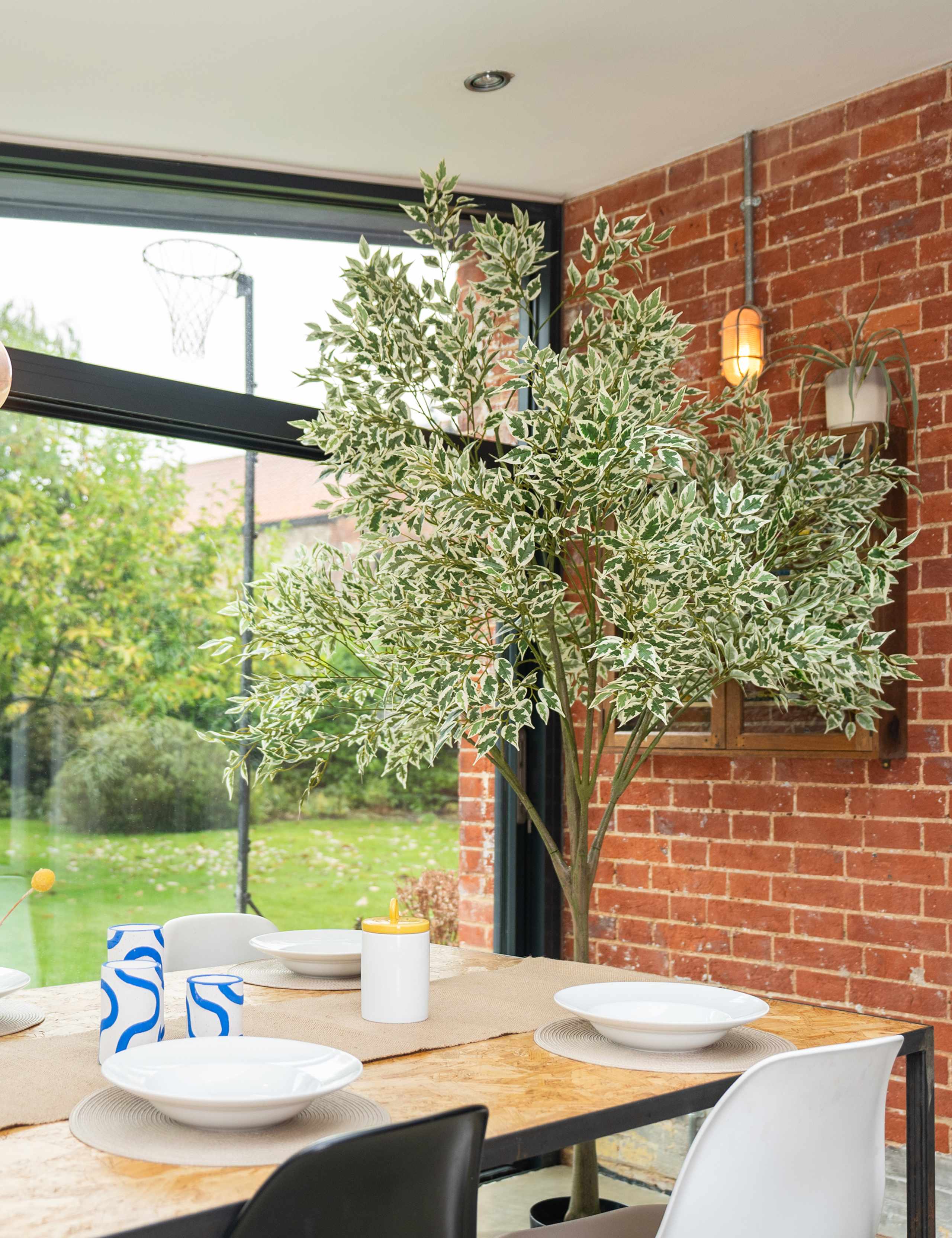 7ft Artificial Ficus Anastasia Tree in Pot 3 of 3