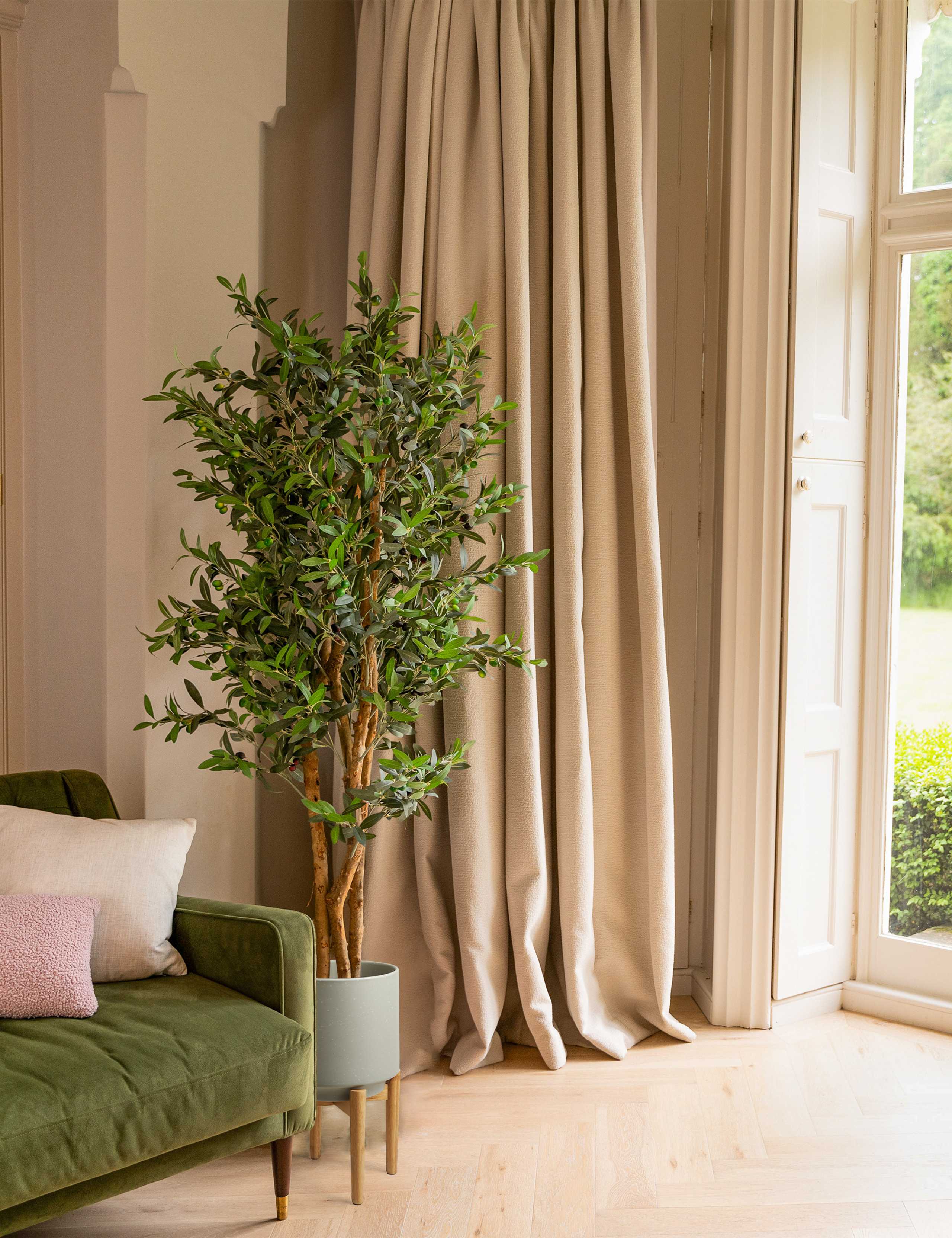 6ft Artificial Olive Tree in Pot 2 of 3