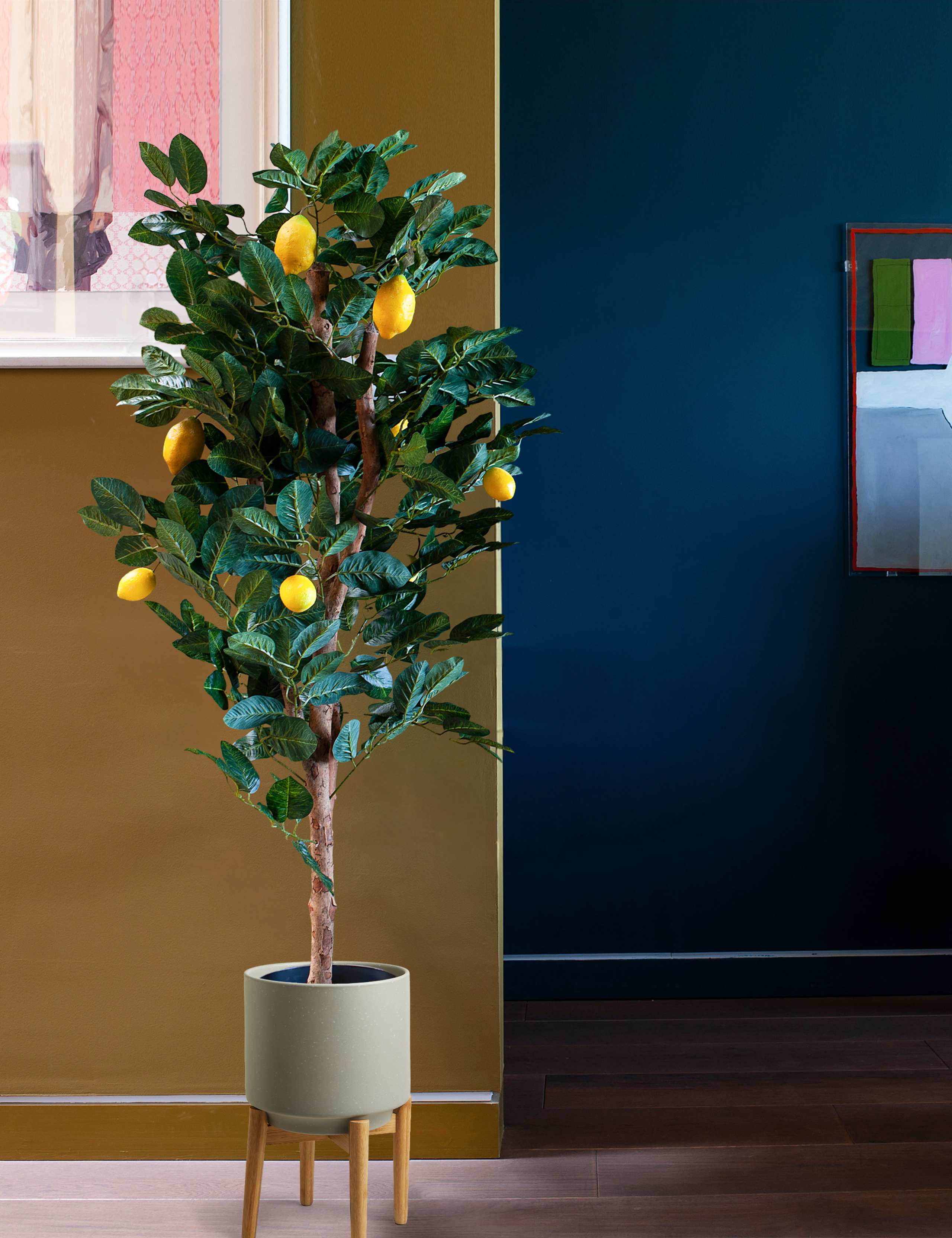 5ft Artificial Lemon Tree in Pot 3 of 3