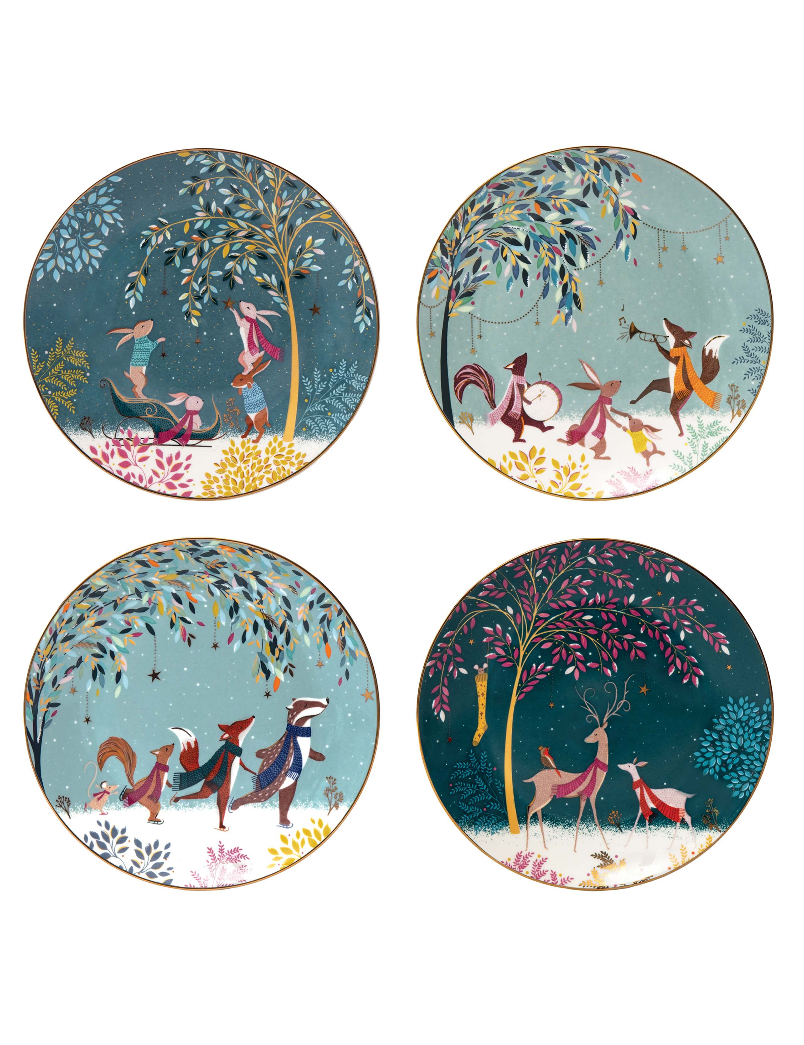 Set of 4 Woodland Tales Side Plates 2 of 11