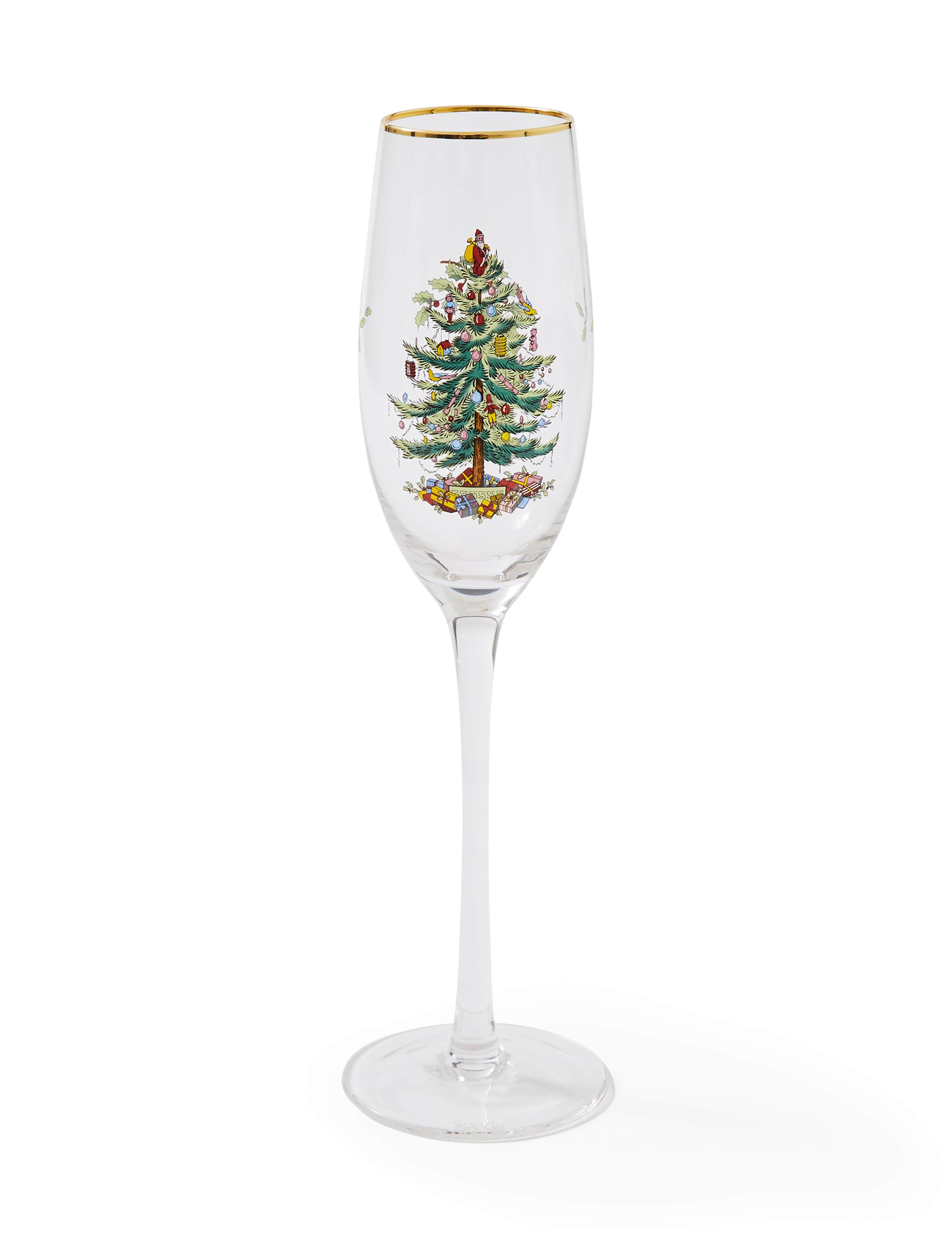 Set of 4 Christmas Tree Champagne Flutes 4 of 6