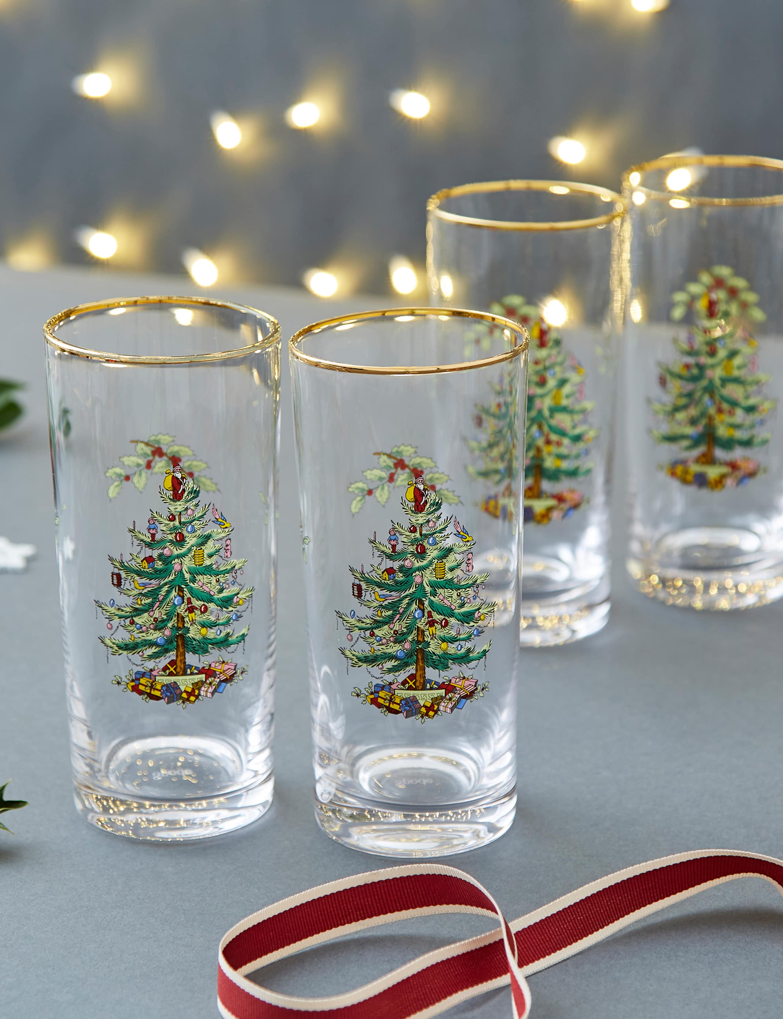 Set of 4 Christmas Tree Hi Ball Glasses 4 of 8