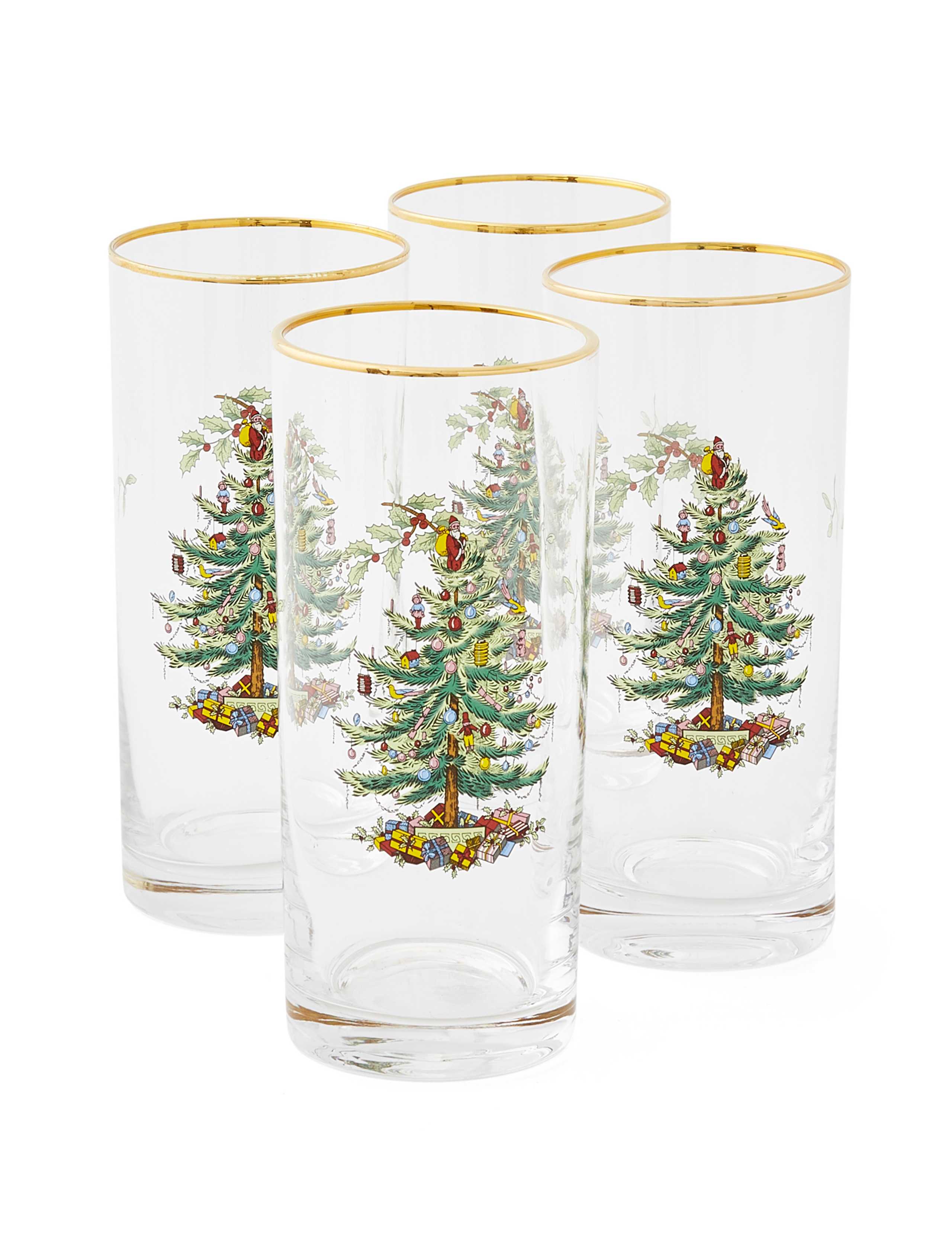 Set of 4 Christmas Tree Hi Ball Glasses 2 of 8