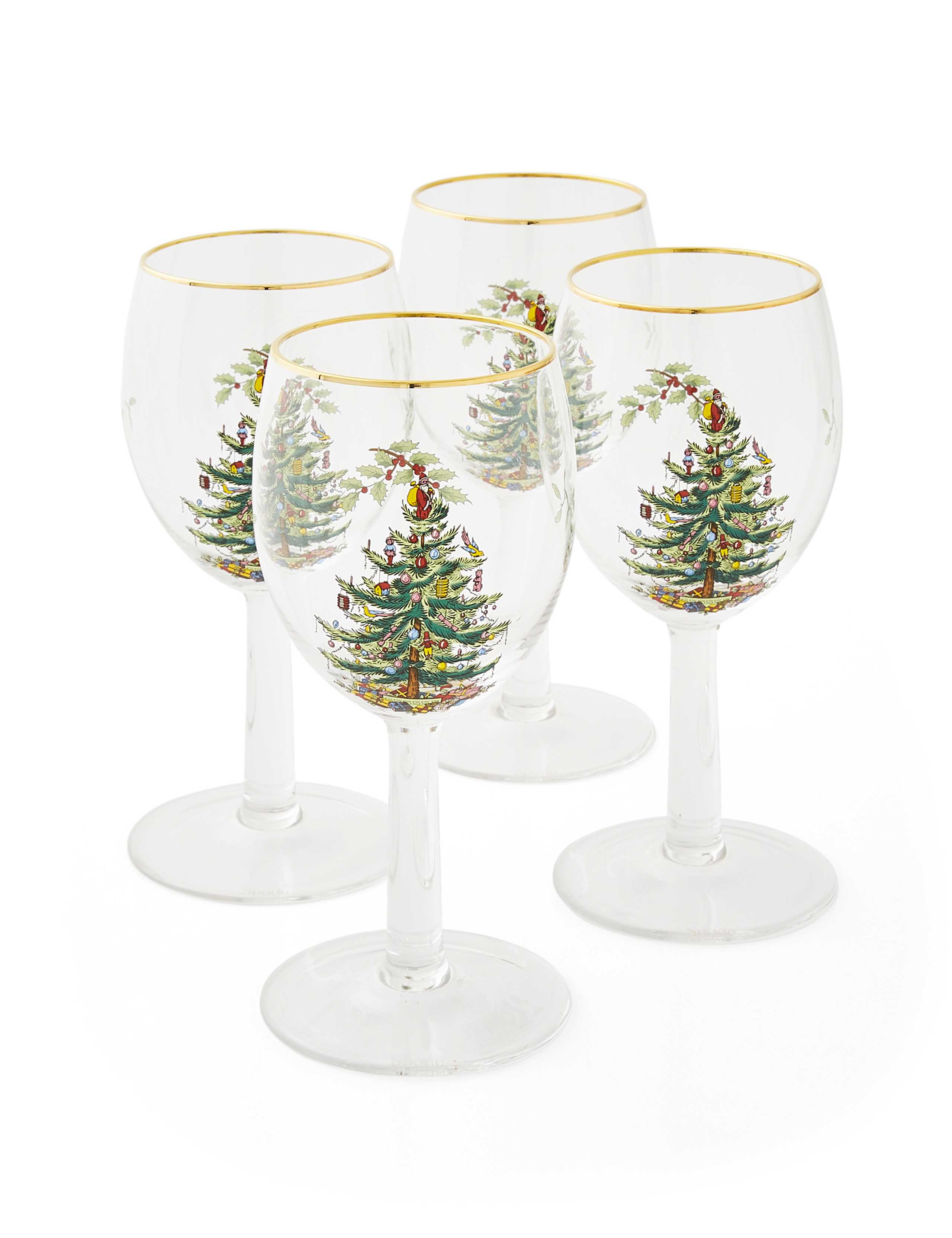 Set of 4 Christmas Tree Wine Glasses 2 of 7