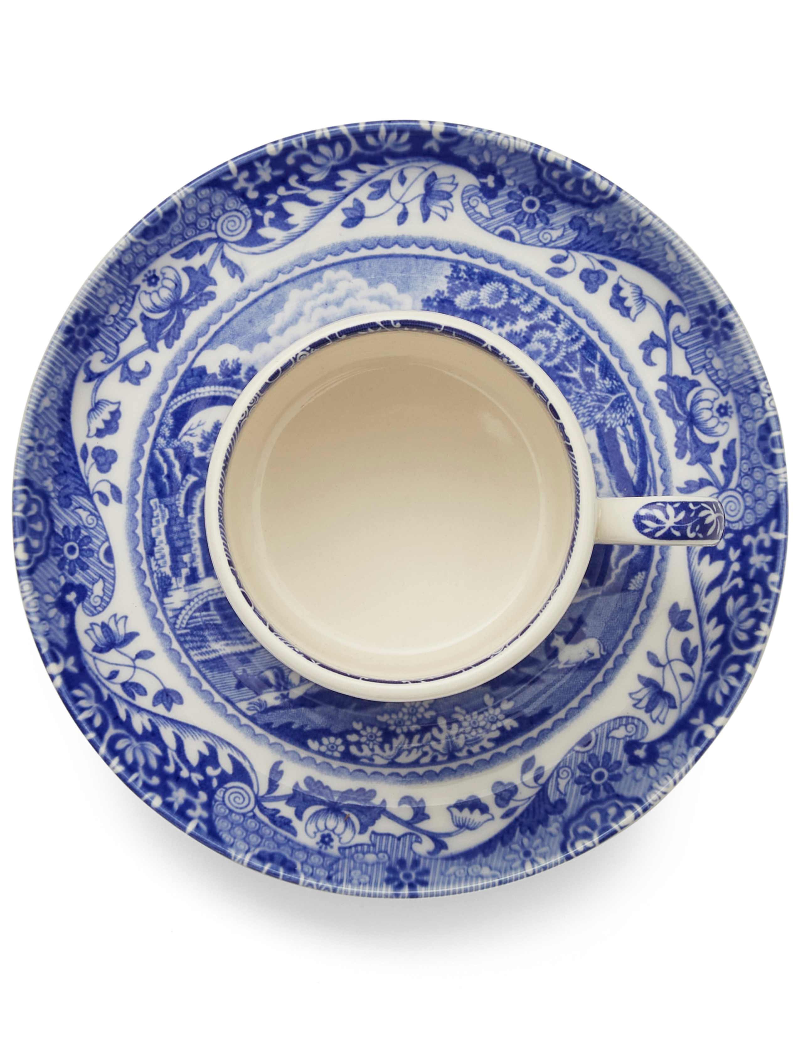 Set of 4 Blue Italian Cups & Saucers 7 of 8