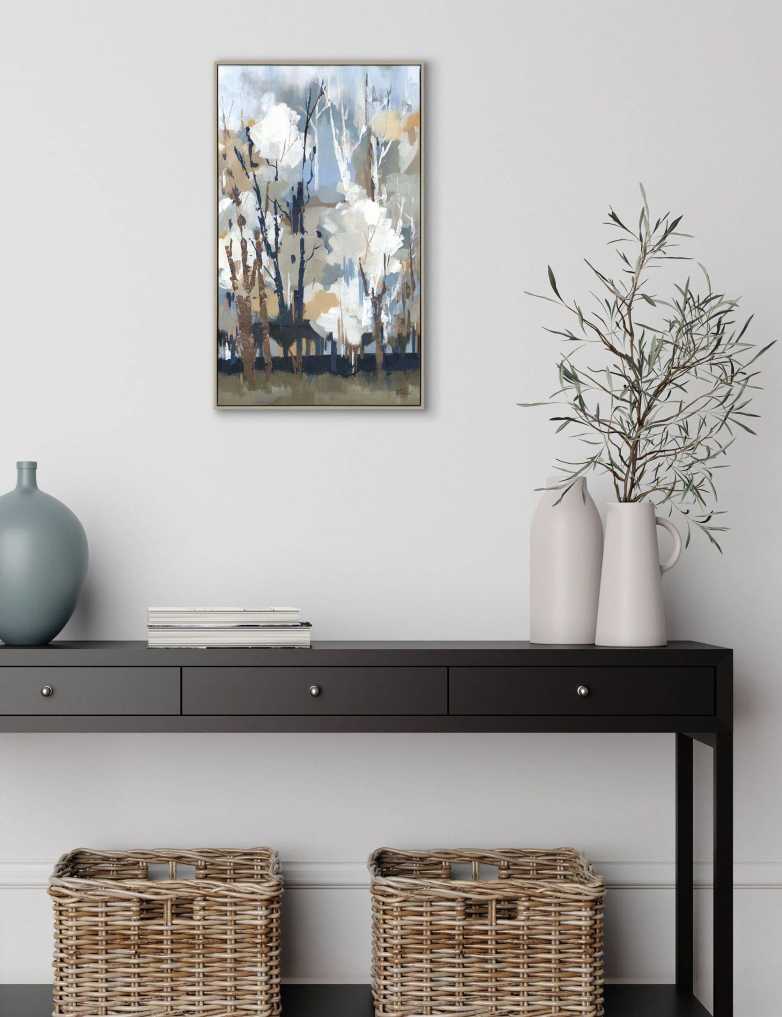 Silversong Birch Rectangle Framed Canvas 1 of 4