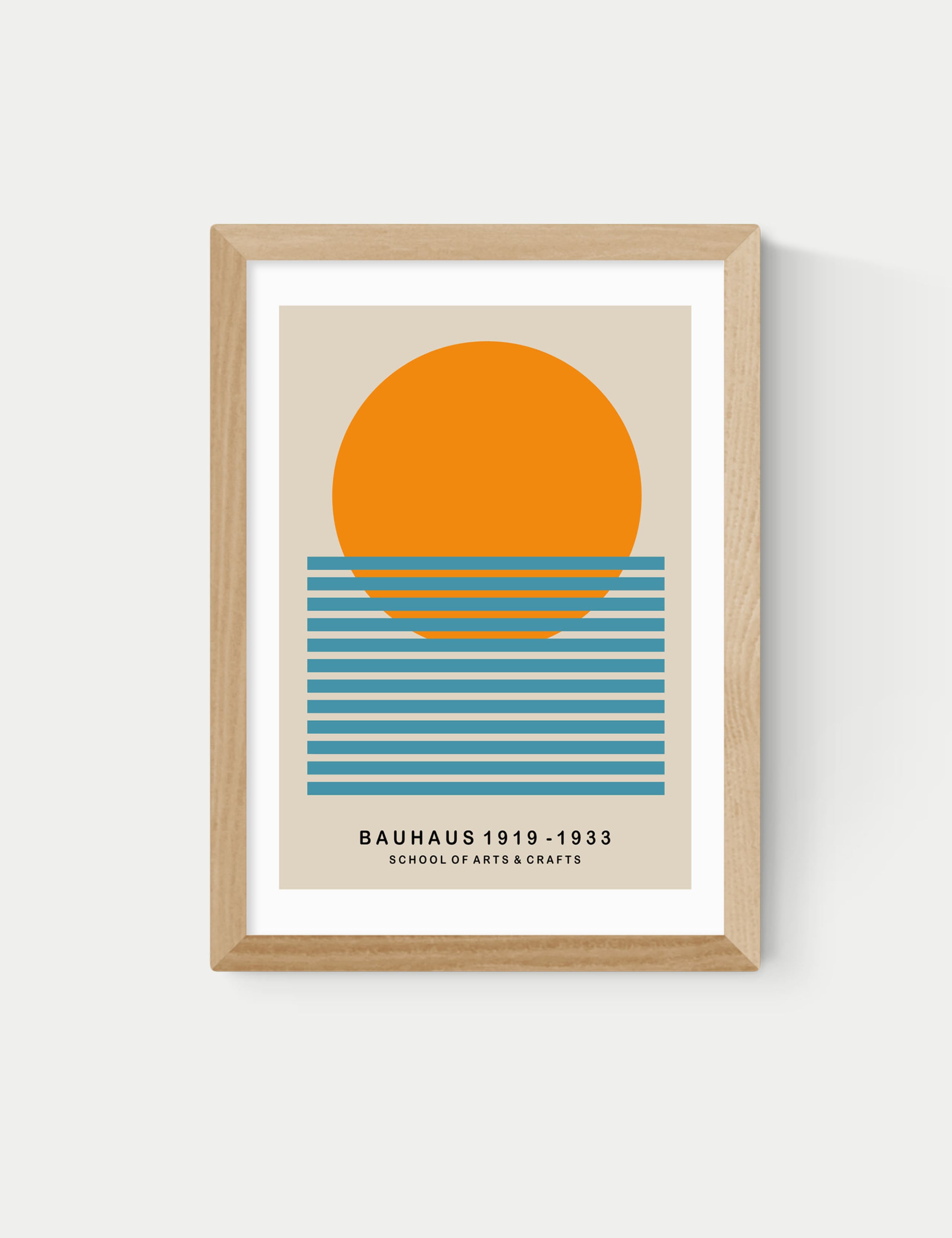 Mid Century Sun Bauhaus Framed Art 1 of 3