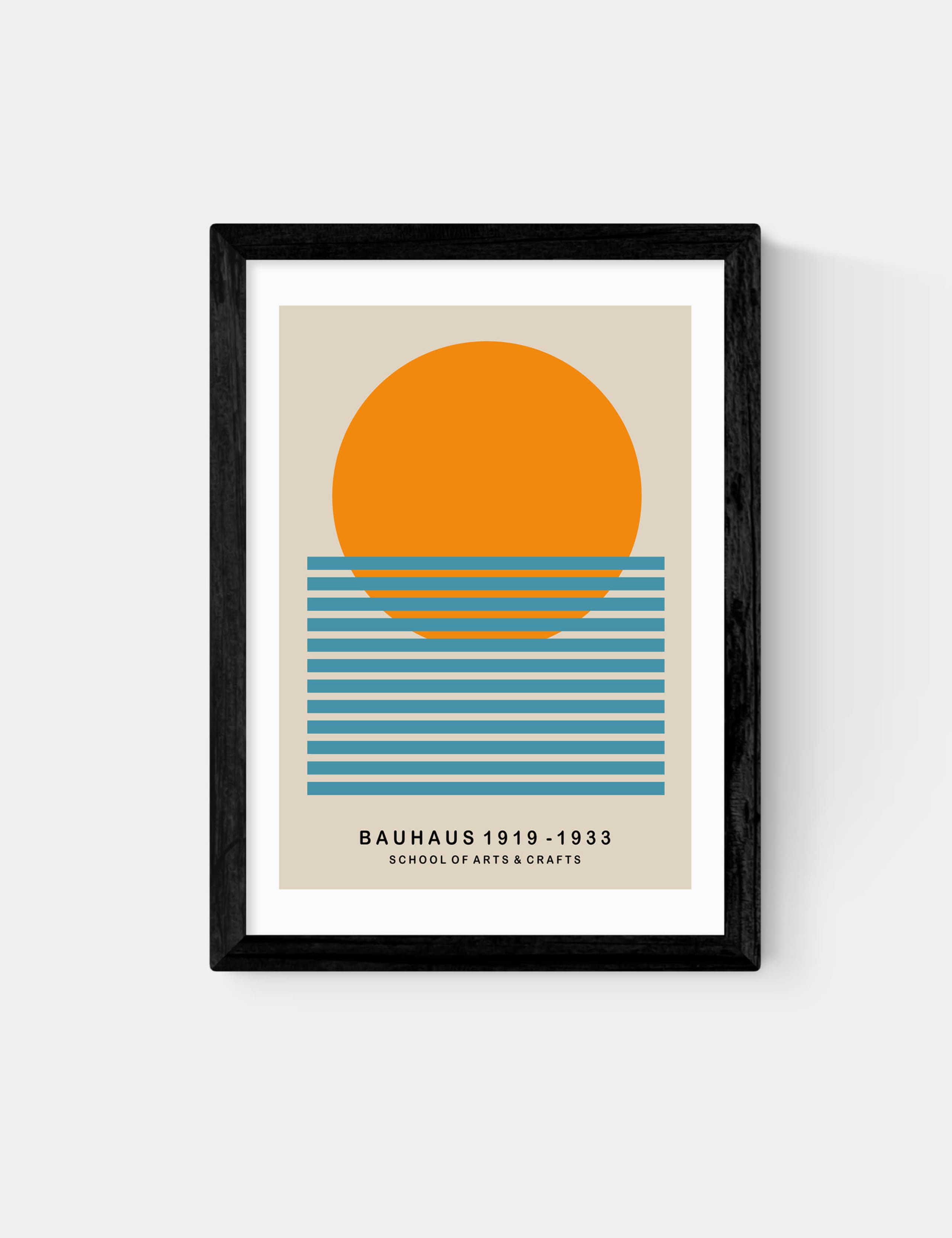 Mid Century Sun Bauhaus Framed Art 1 of 3