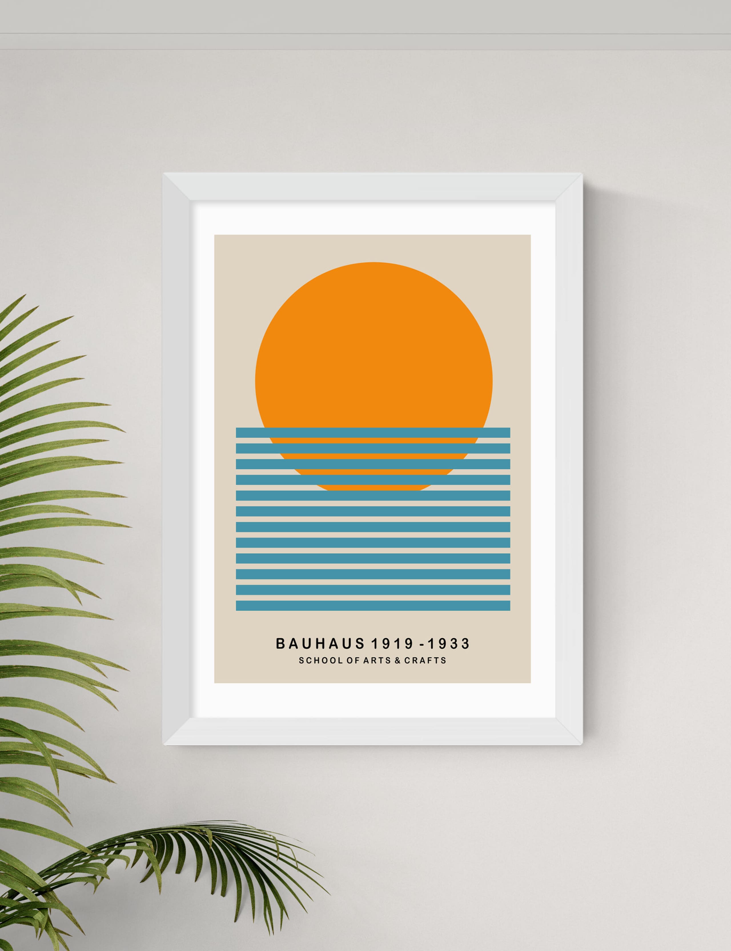 Mid Century Sun Bauhaus Framed Art 2 of 3
