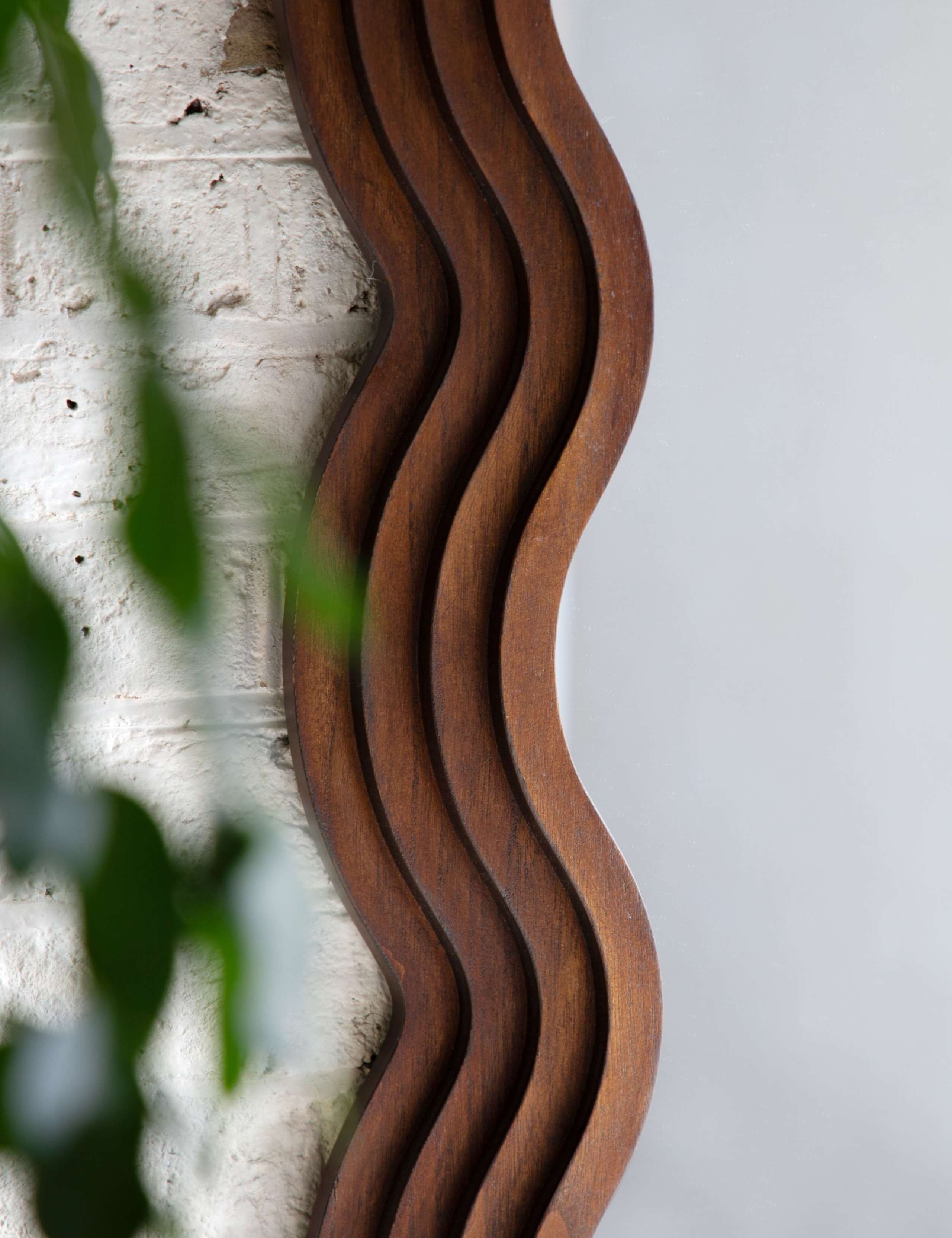 Hasker Wooden Medium Wavy Wall Mirror 5 of 8