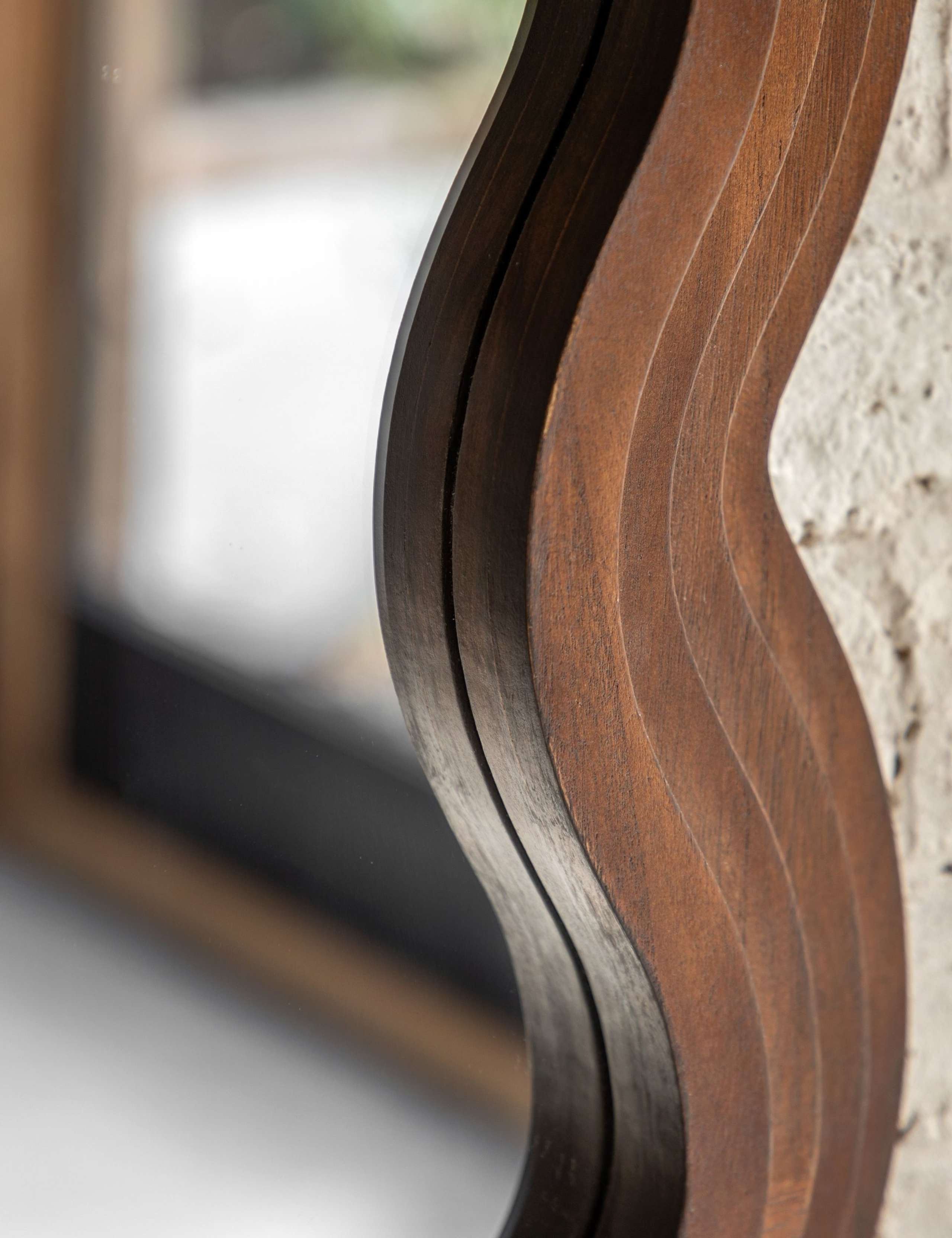 Hasker Wooden Medium Wavy Wall Mirror 7 of 8