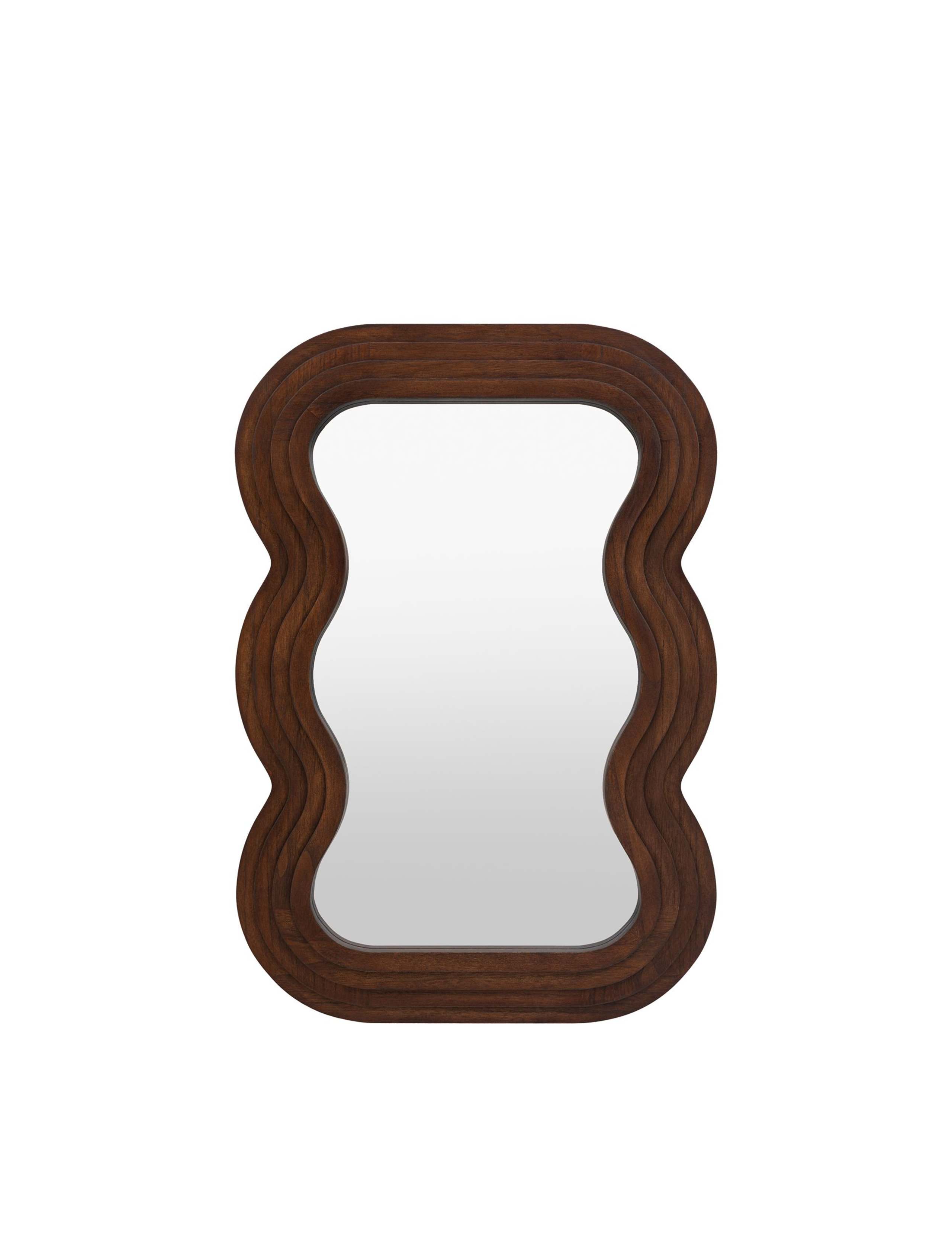 Hasker Wooden Medium Wavy Wall Mirror 2 of 8