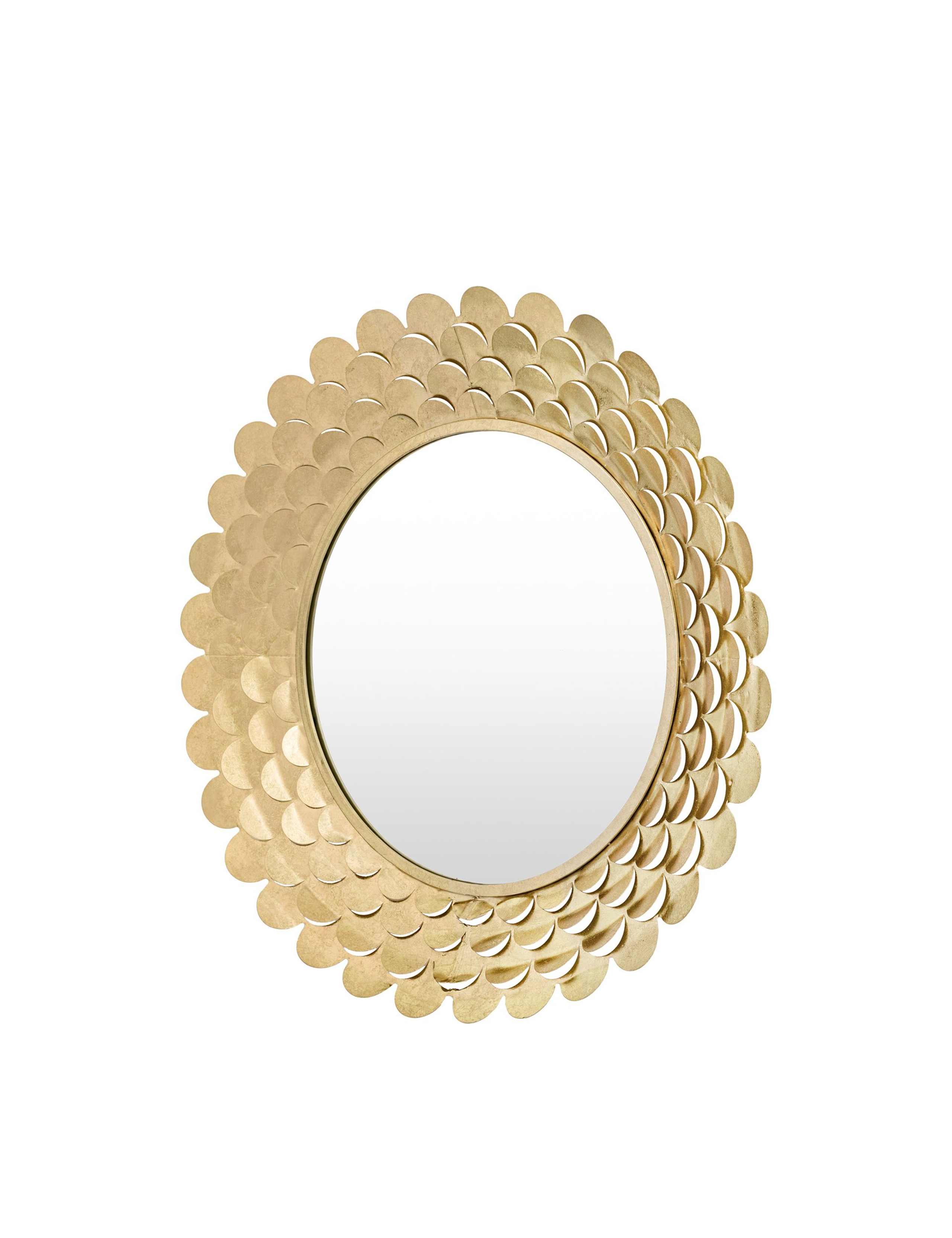 Windsor Metal Large Round Wall Mirror 4 of 8