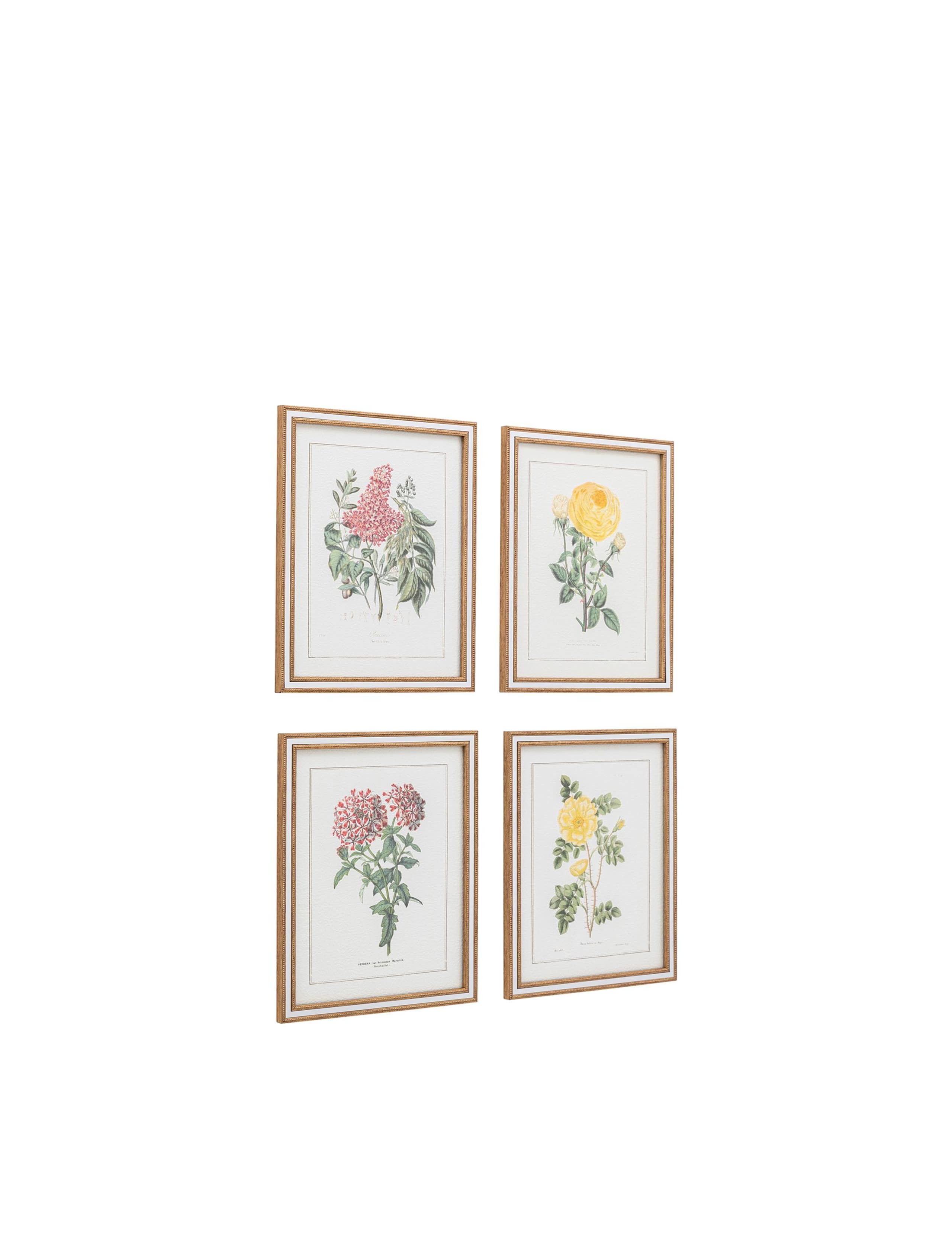 Set of 4 Floral Framed Art 1 of 4