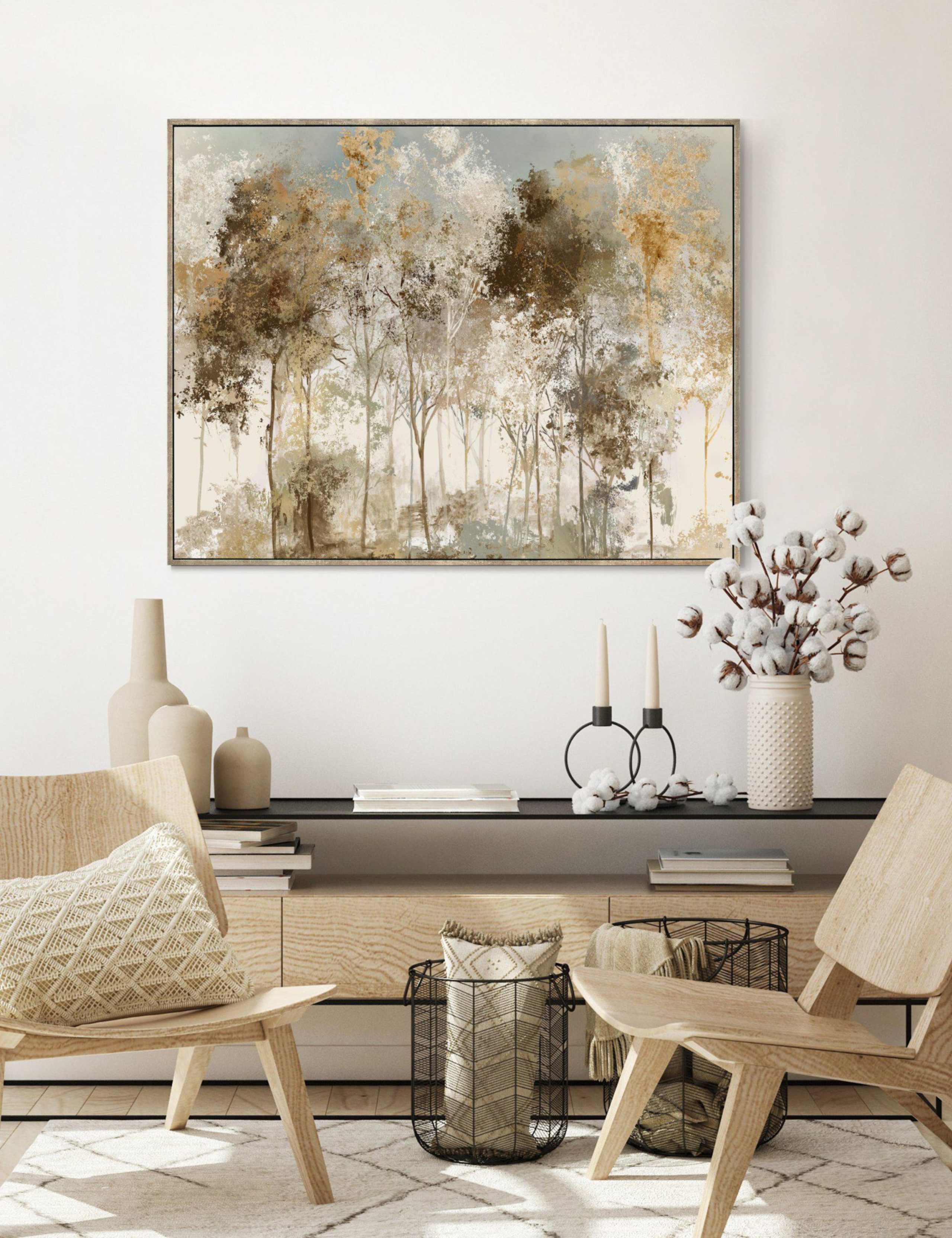 Copper Frost Rectangle Framed Canvas 1 of 3