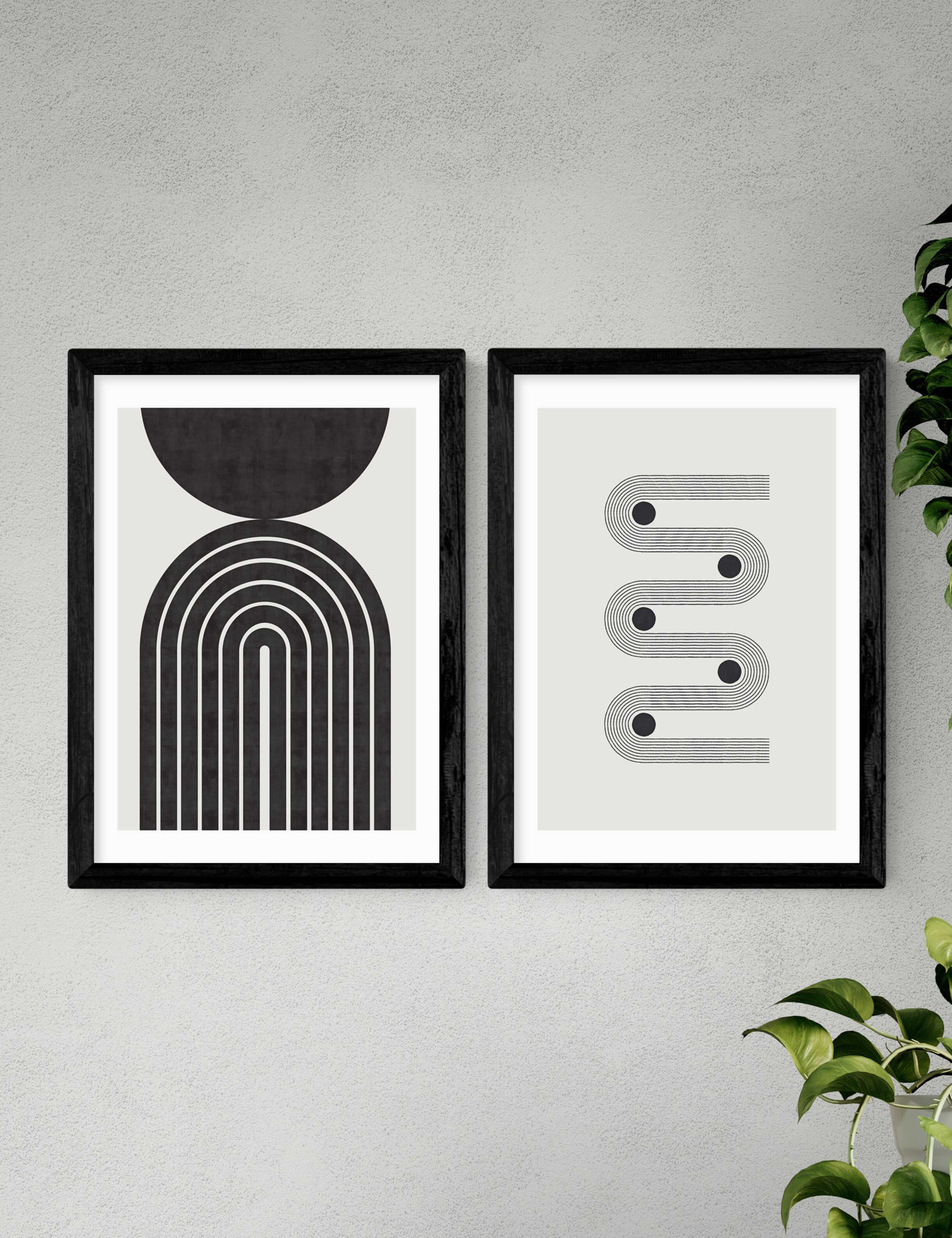 Retro Monochrome Twin Set Framed Art 2 of 3