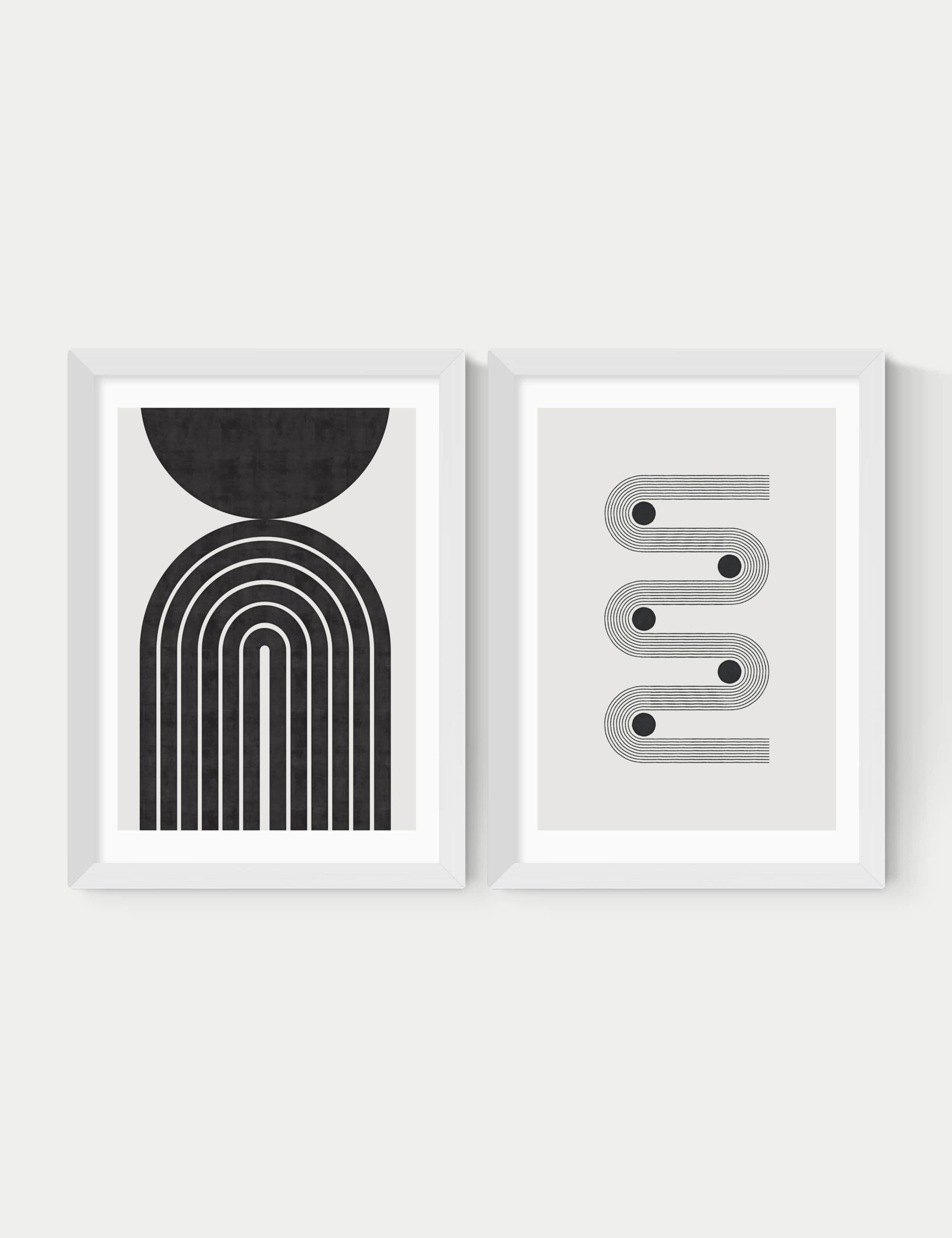 Retro Monochrome Twin Set Framed Art 1 of 3