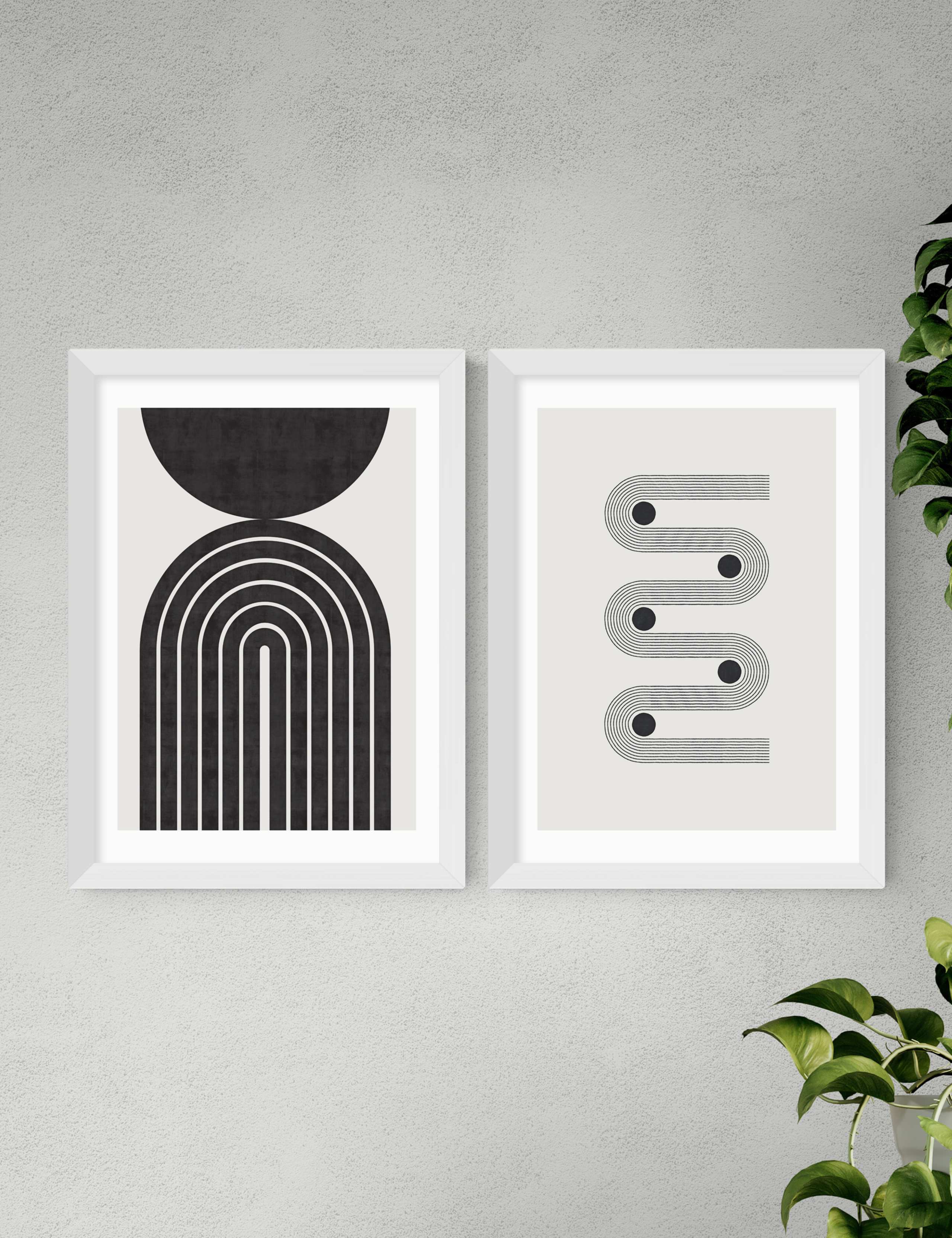 Retro Monochrome Twin Set Framed Art 2 of 3