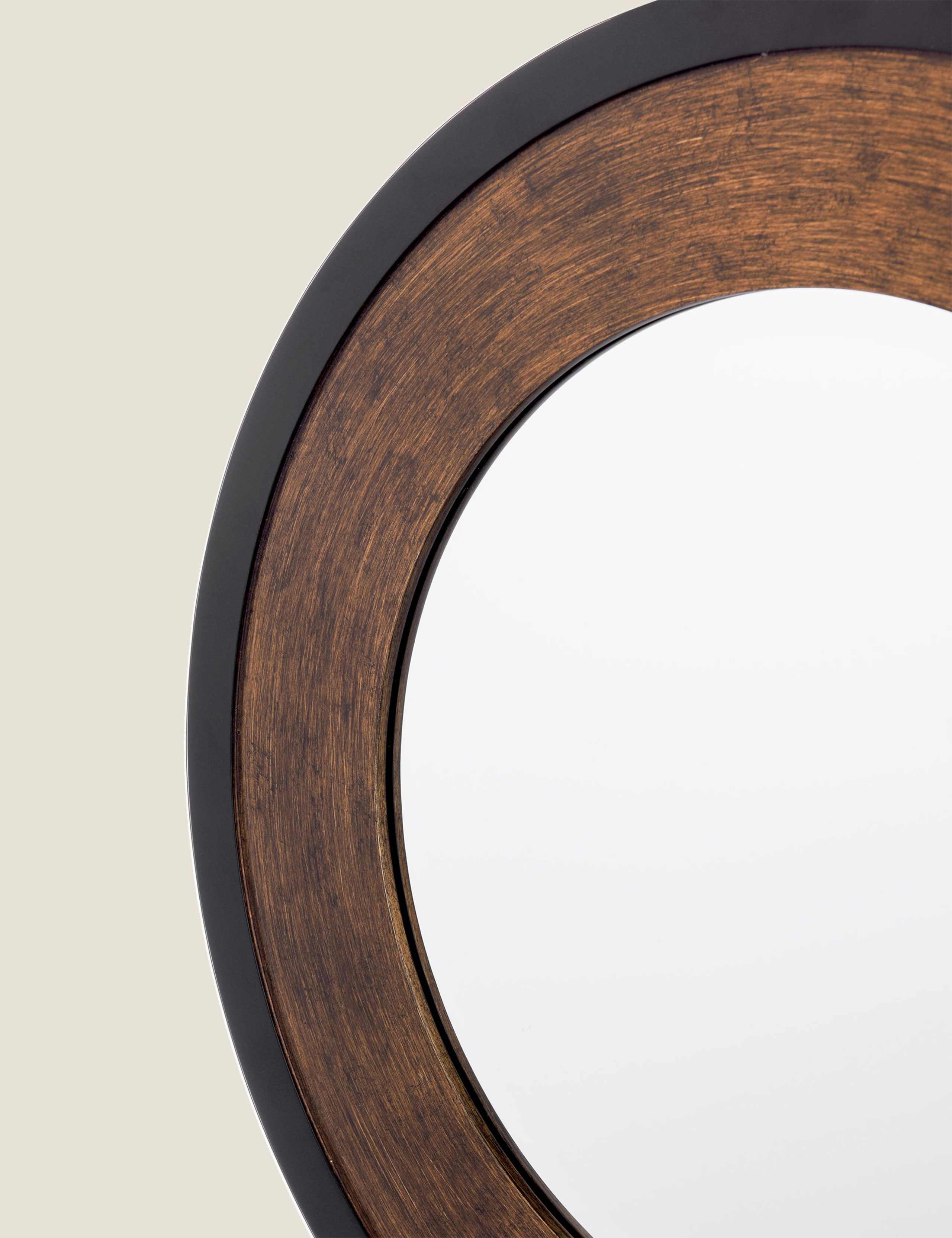 Cara Wooden Round Wall Mirror 3 of 5