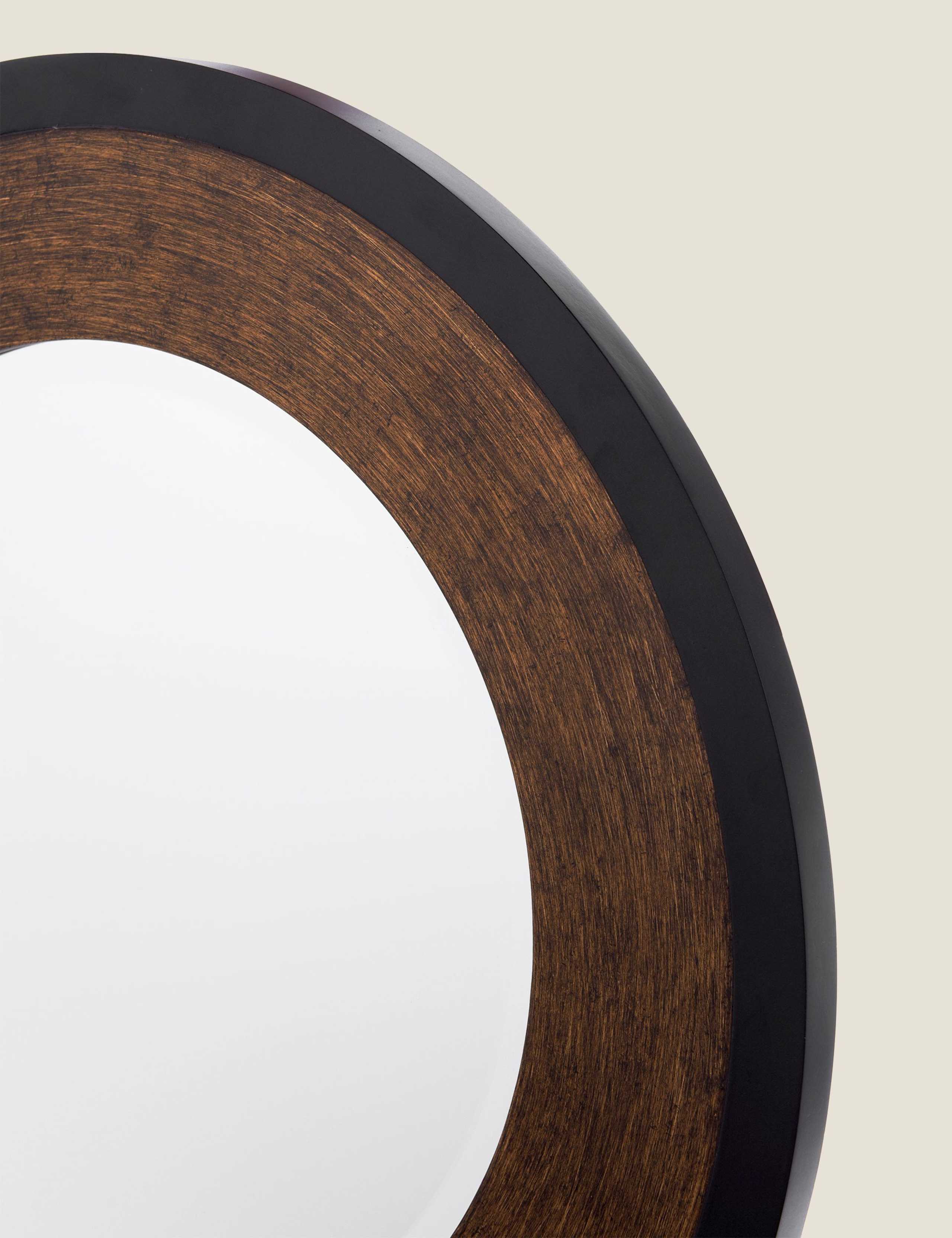 Cara Wooden Round Wall Mirror 4 of 5