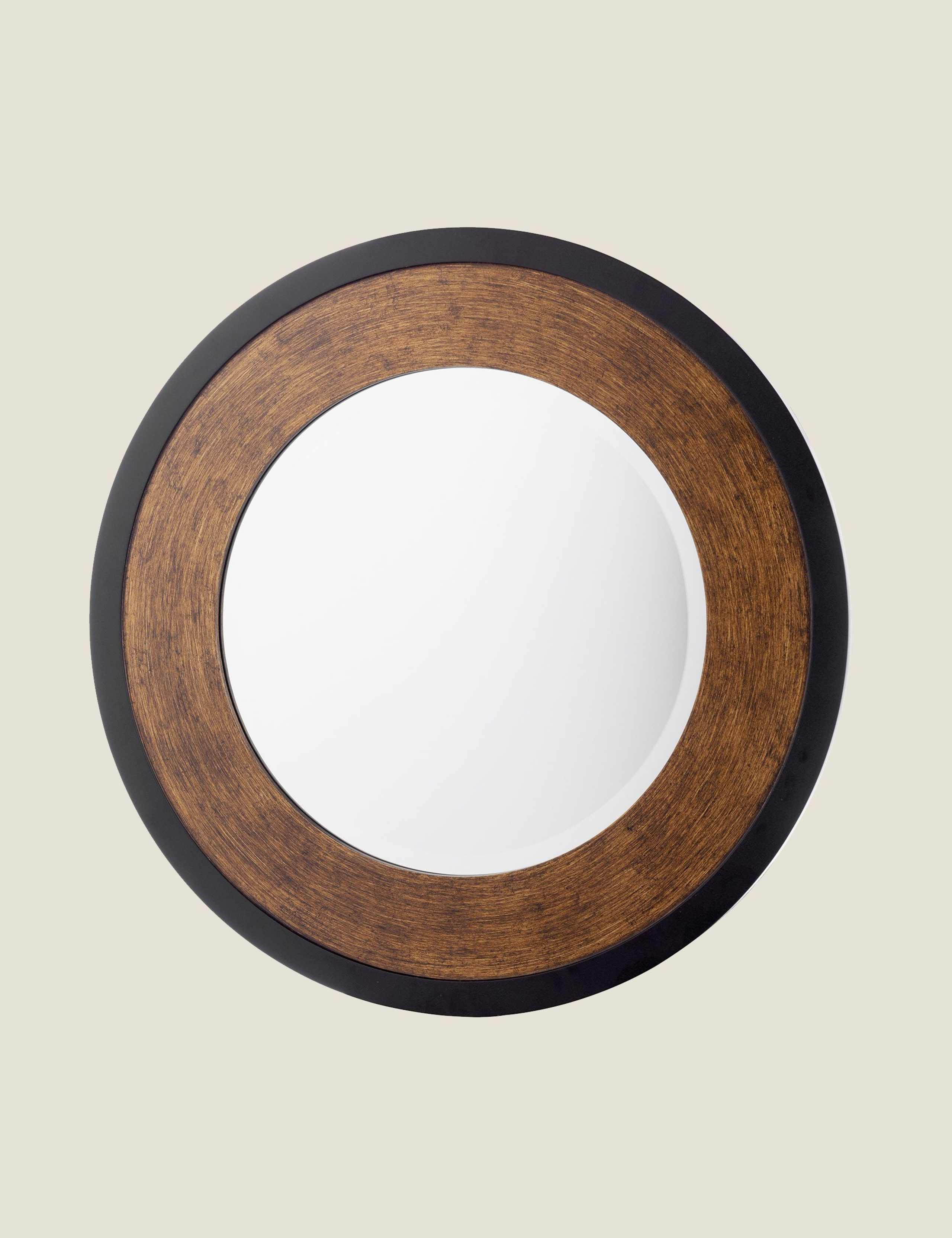 Cara Wooden Round Wall Mirror 2 of 5